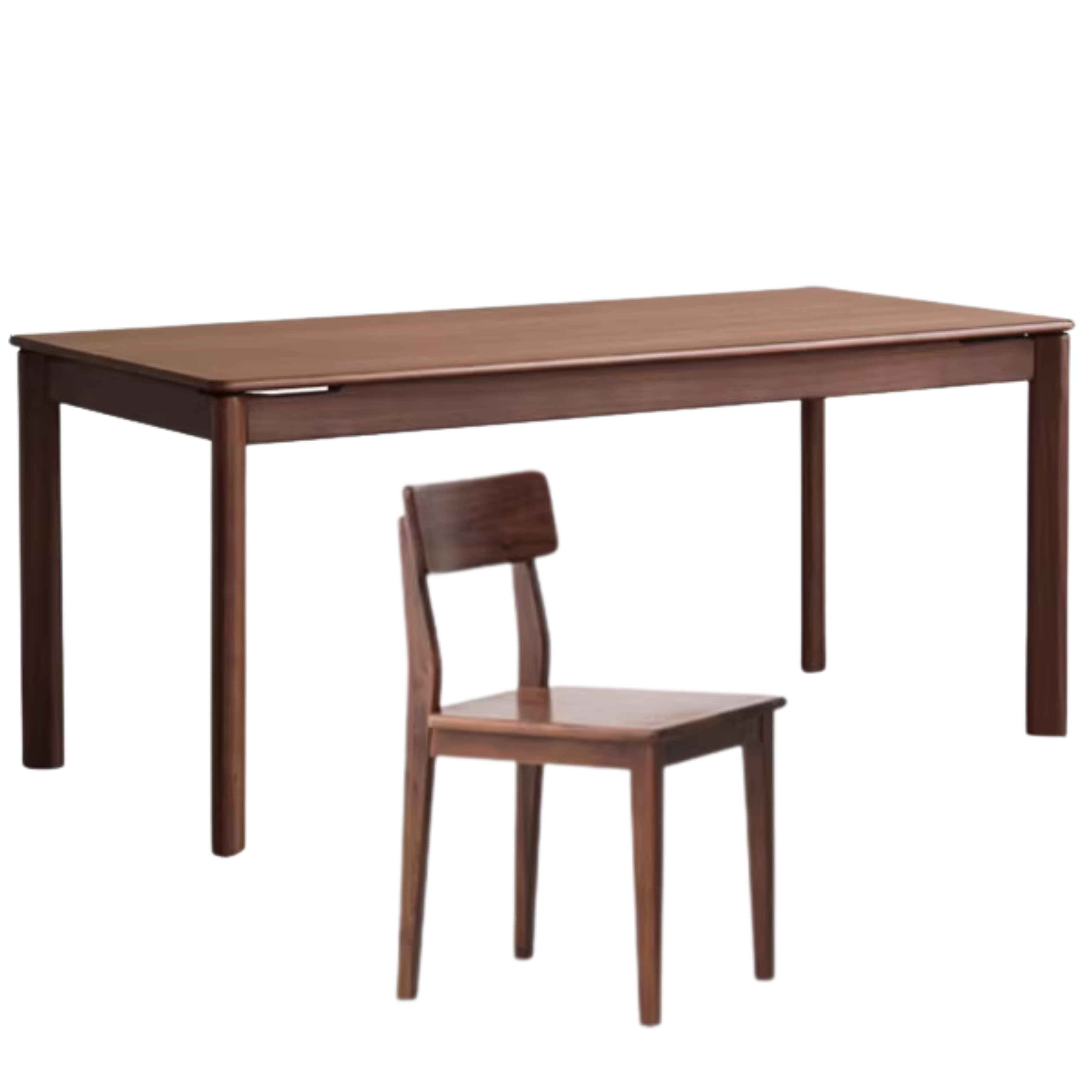 Black Walnut Wood, Sandalwood, Ash Solid Wood Modern Rectangular Table