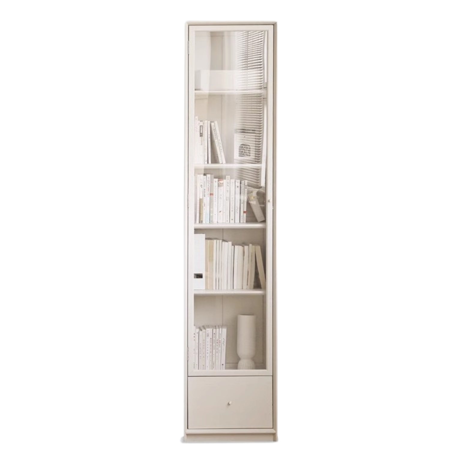 Oak solid wood combination bookcase glass door floor-to-ceiling bookshelf-