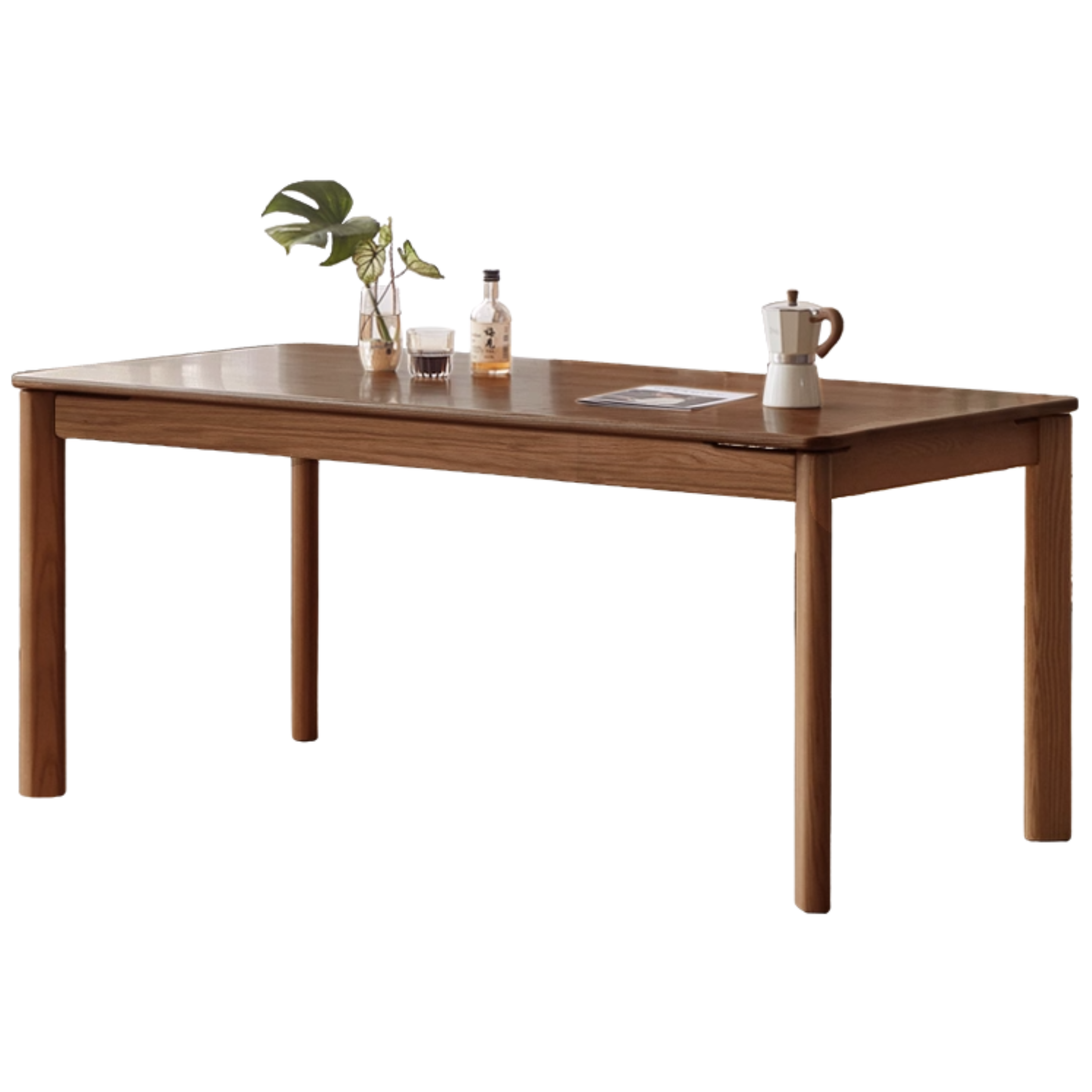 Black Walnut Wood, Sandalwood, Ash Solid Wood Modern Rectangular Table