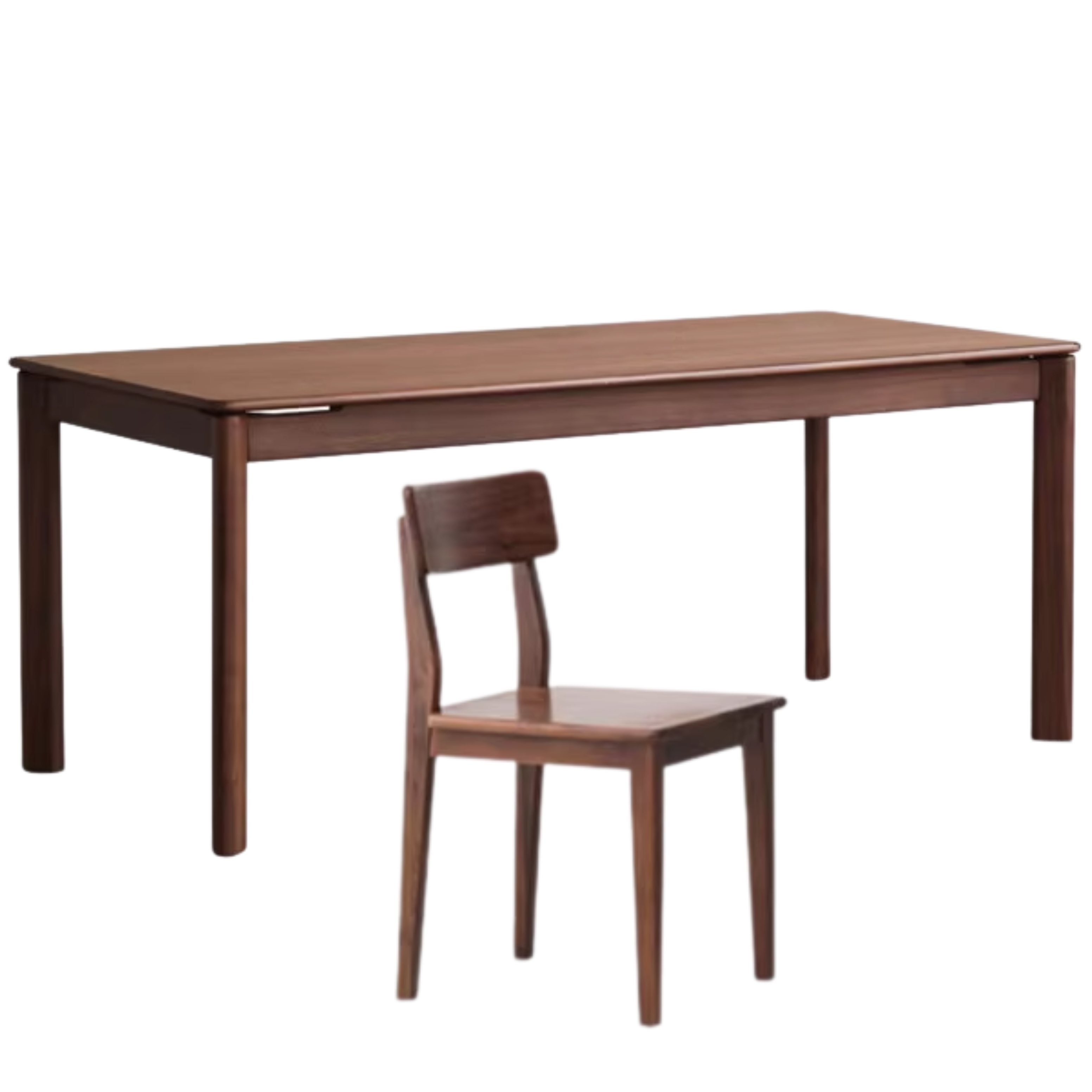 Black Walnut Wood, Sandalwood, Ash Solid Wood Modern Rectangular Table