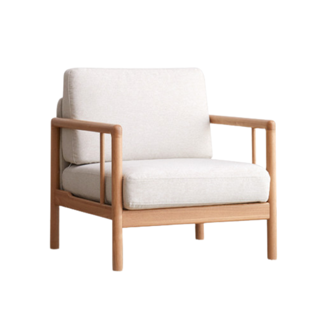 Ash Solid Wood Sofa Single Armchair