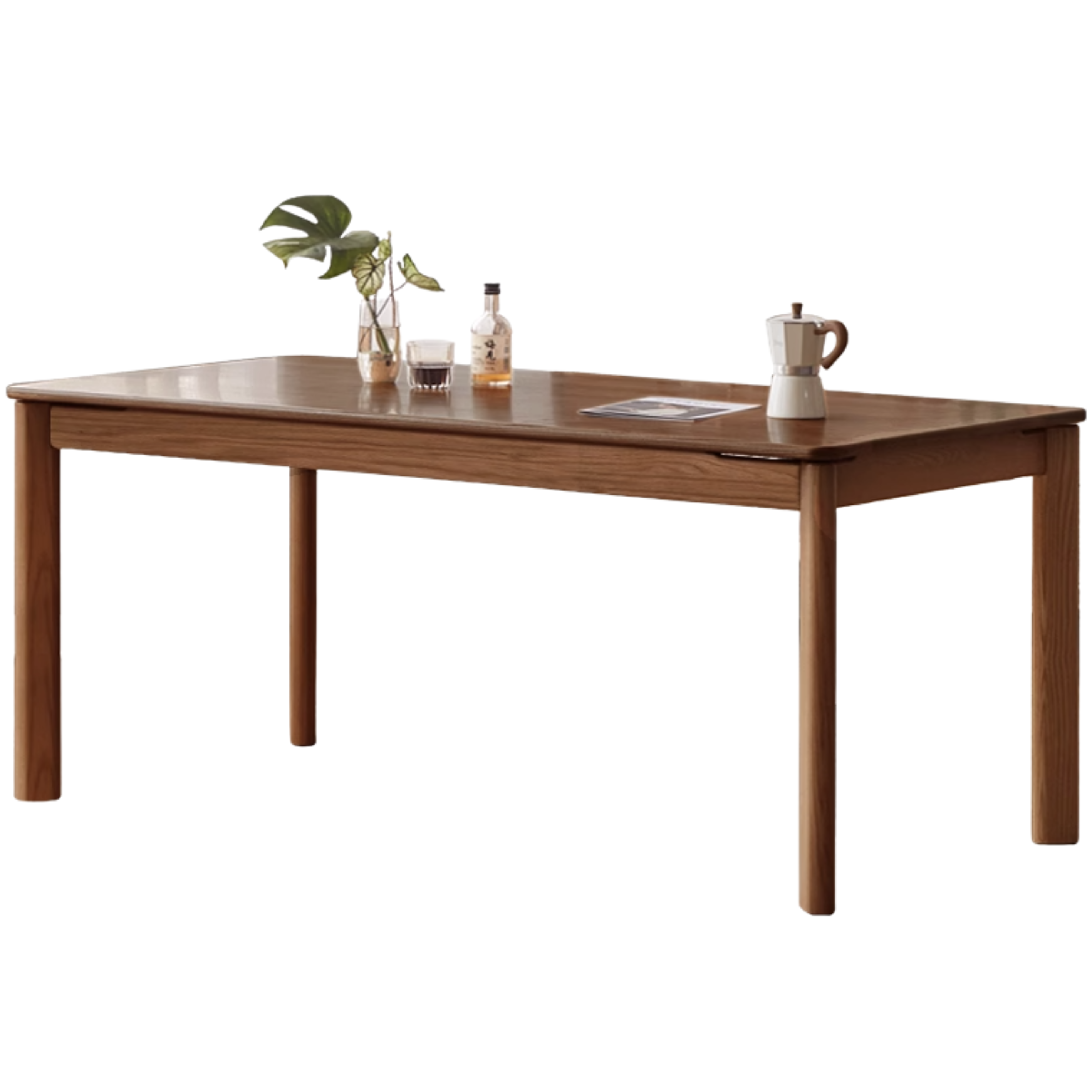 Black Walnut Wood, Sandalwood, Ash Solid Wood Modern Rectangular Table