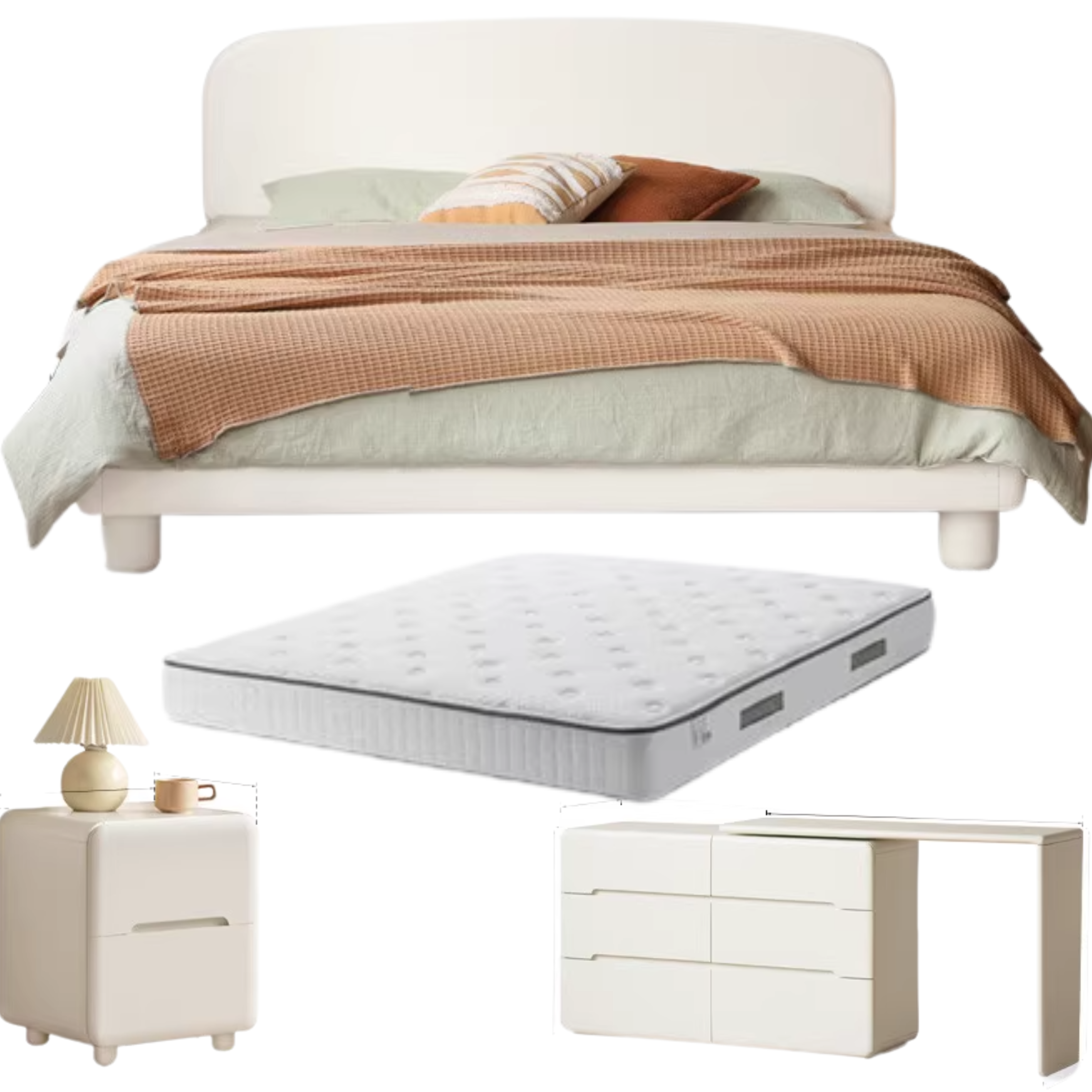 Tulip Tree, Solid Rubberwood Cream Air Makeup Table