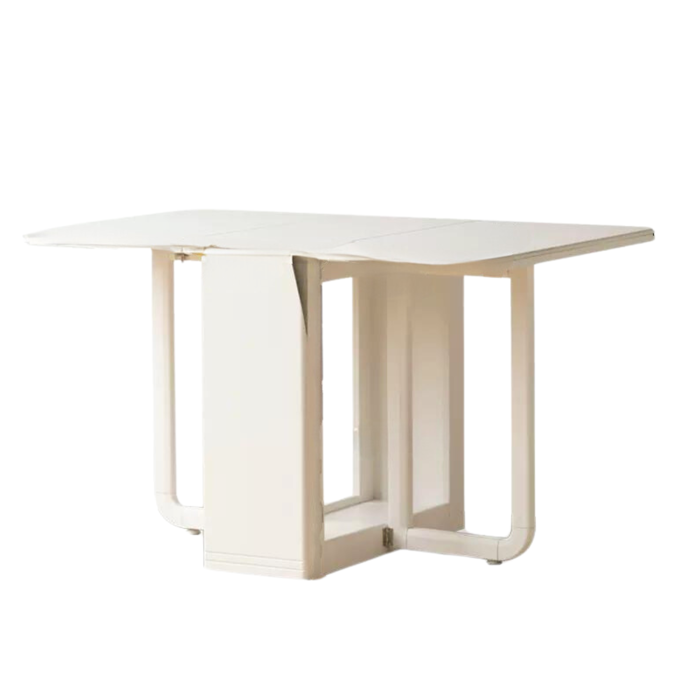 Poplar solid wood Cream wind rock slab folding dining table