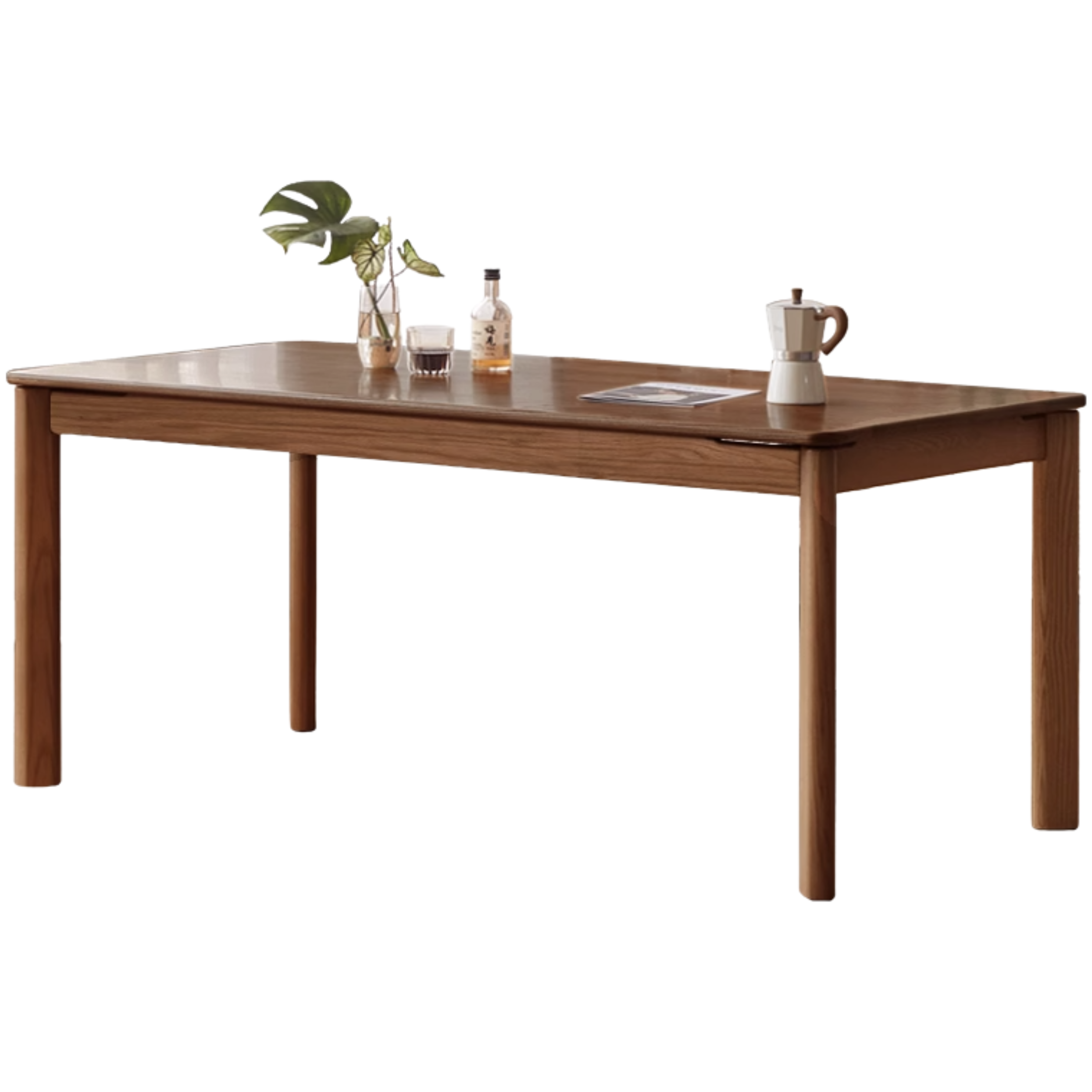 Black Walnut Wood, Sandalwood, Ash Solid Wood Modern Rectangular Table