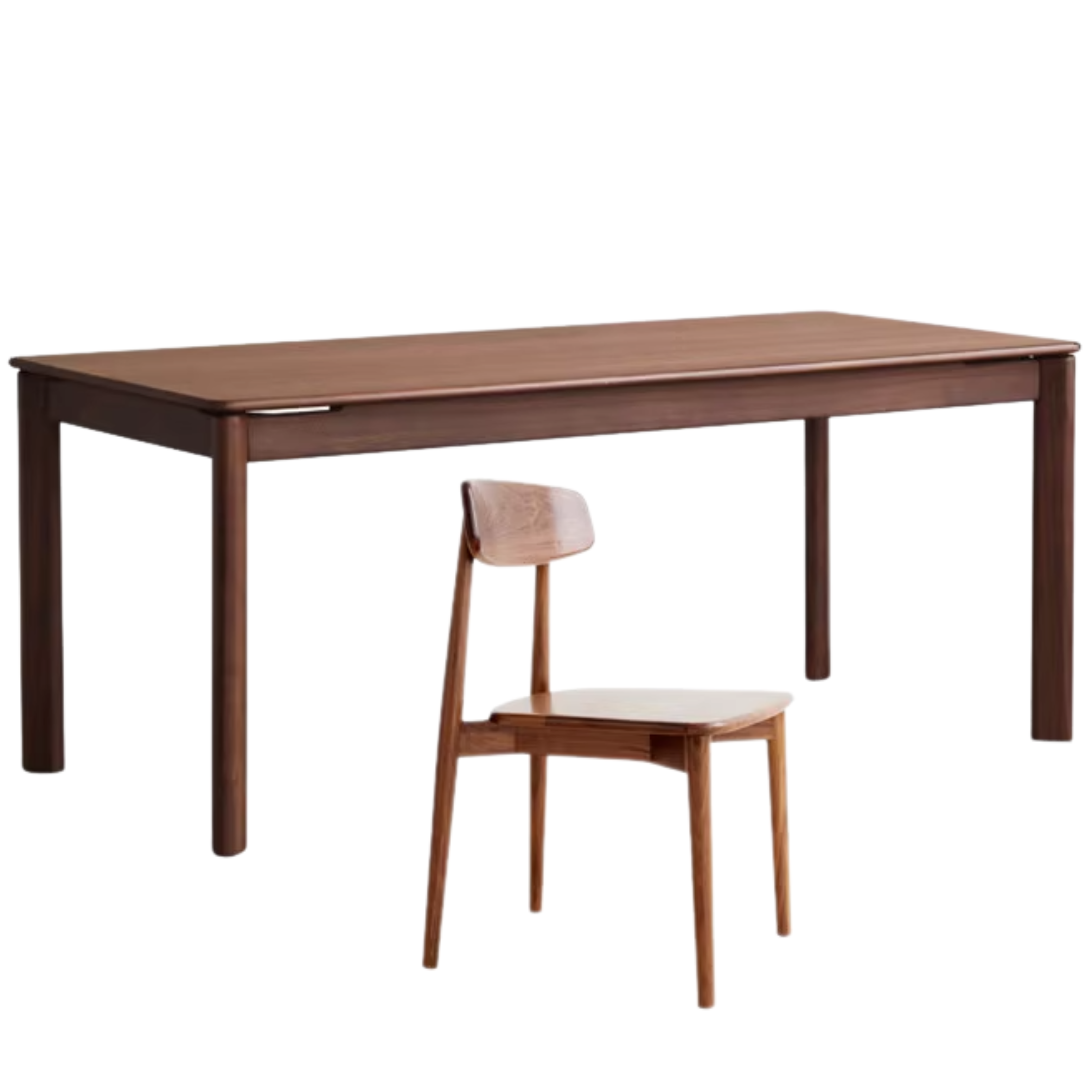 Black Walnut Wood, Sandalwood, Ash Solid Wood Modern Rectangular Table