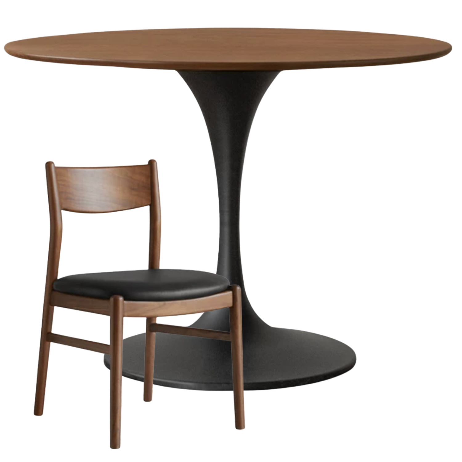 Black Walnut Solid Wood Dining Table Bauhaus Style