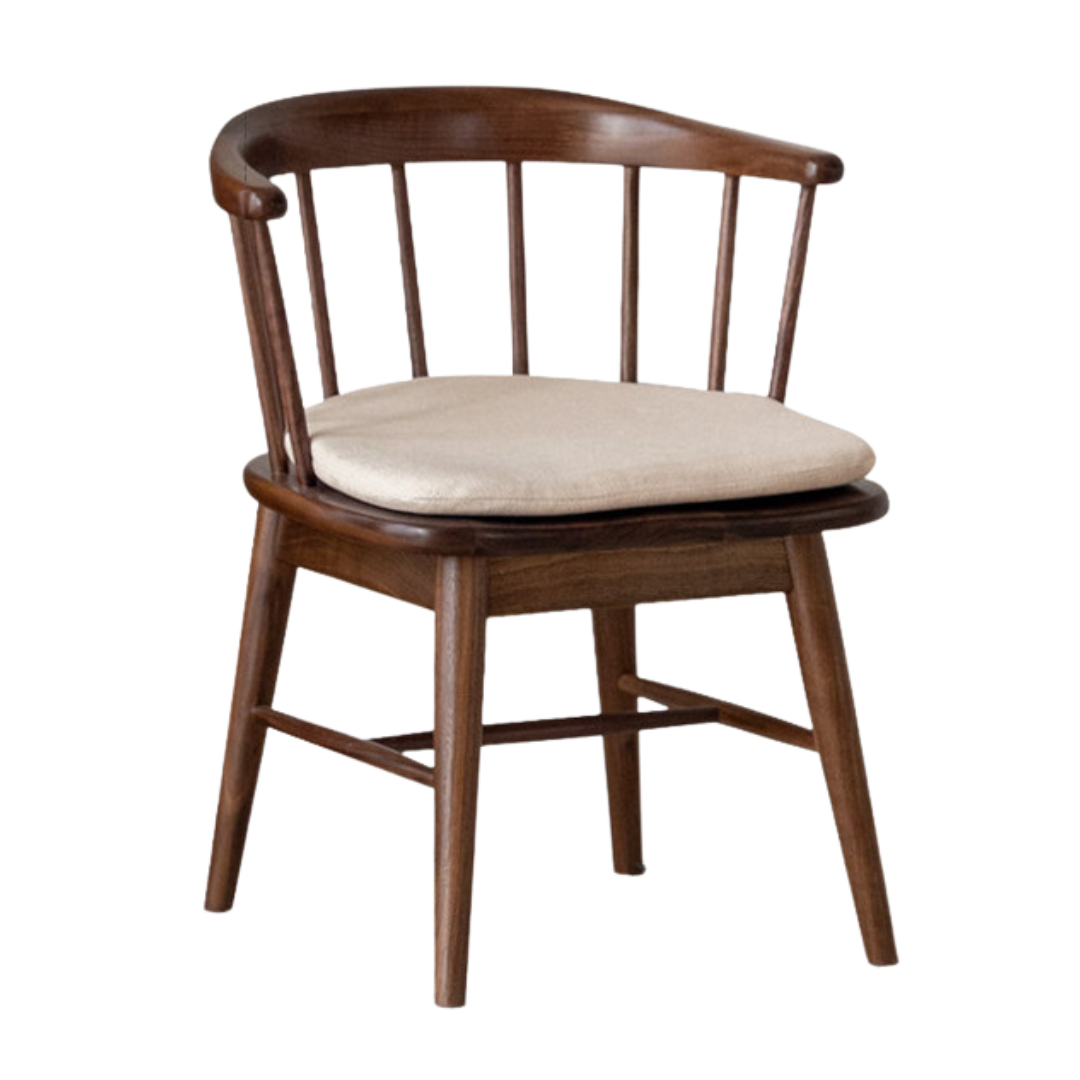 Black Walnut, Cherry Color Solid Wood Rotating Chair