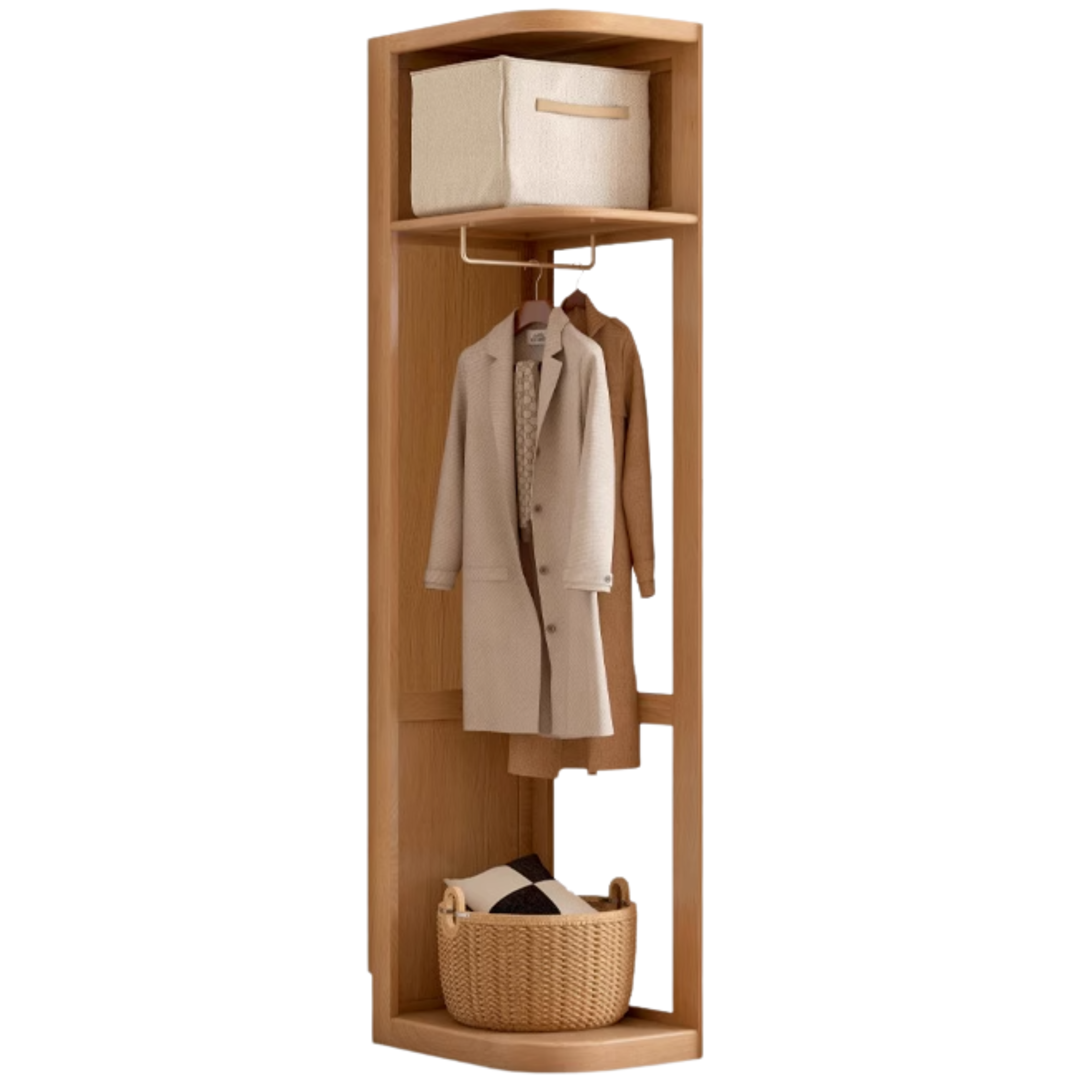 Oak Solid Wood Modern Storage Wardrobe.