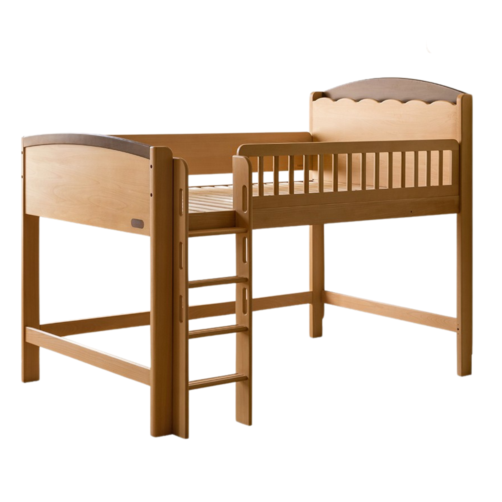 Beech Solid Wood Children's with Light Guardrail Bed