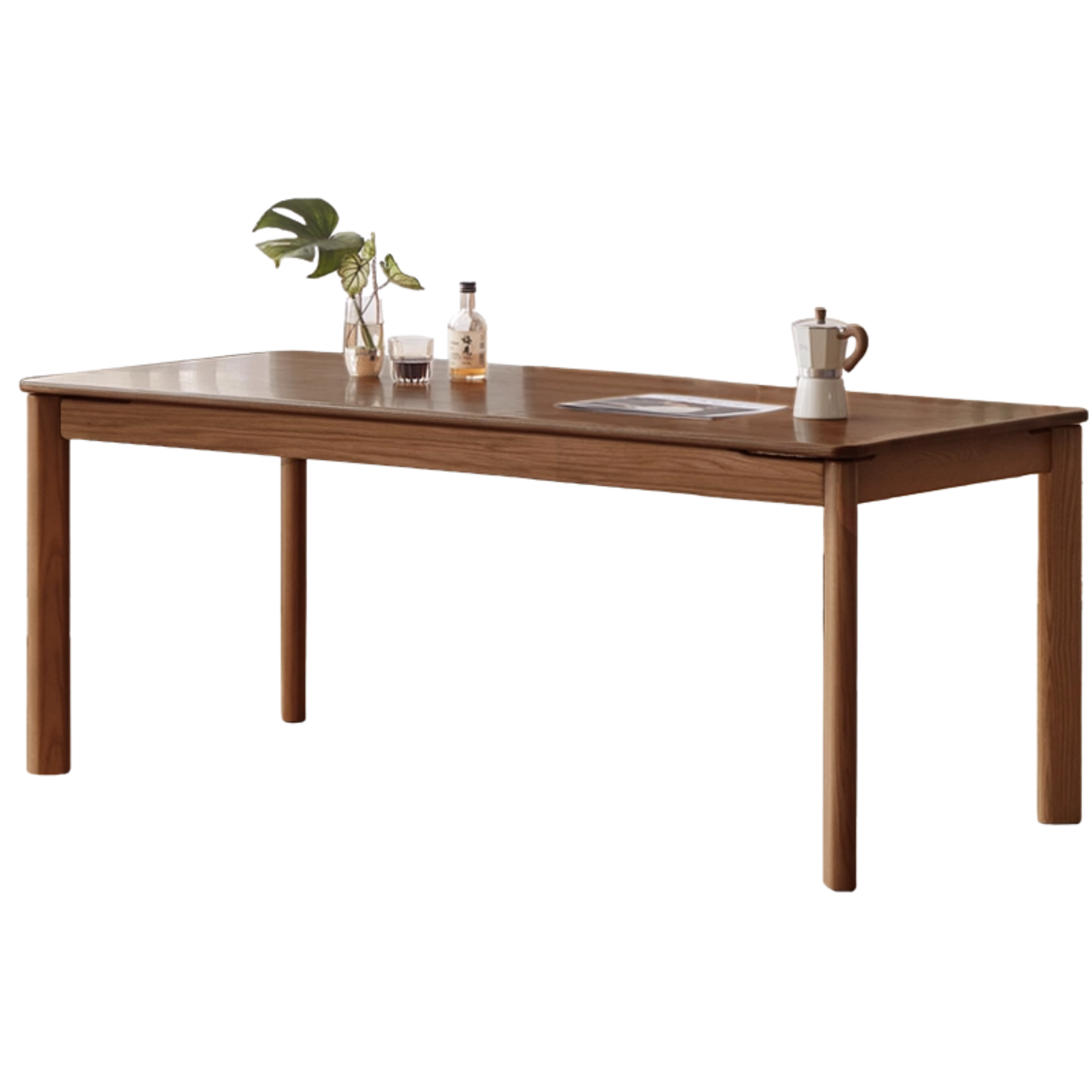 Black Walnut Wood, Sandalwood, Ash Solid Wood Modern Rectangular Table