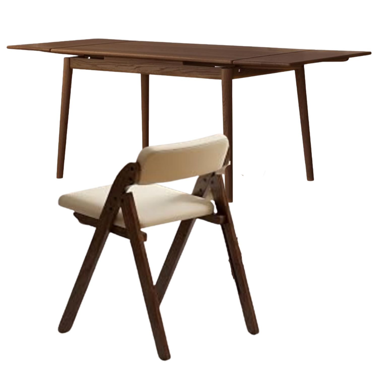 Oak Solid Wood Retractable Tabletop Dining Table