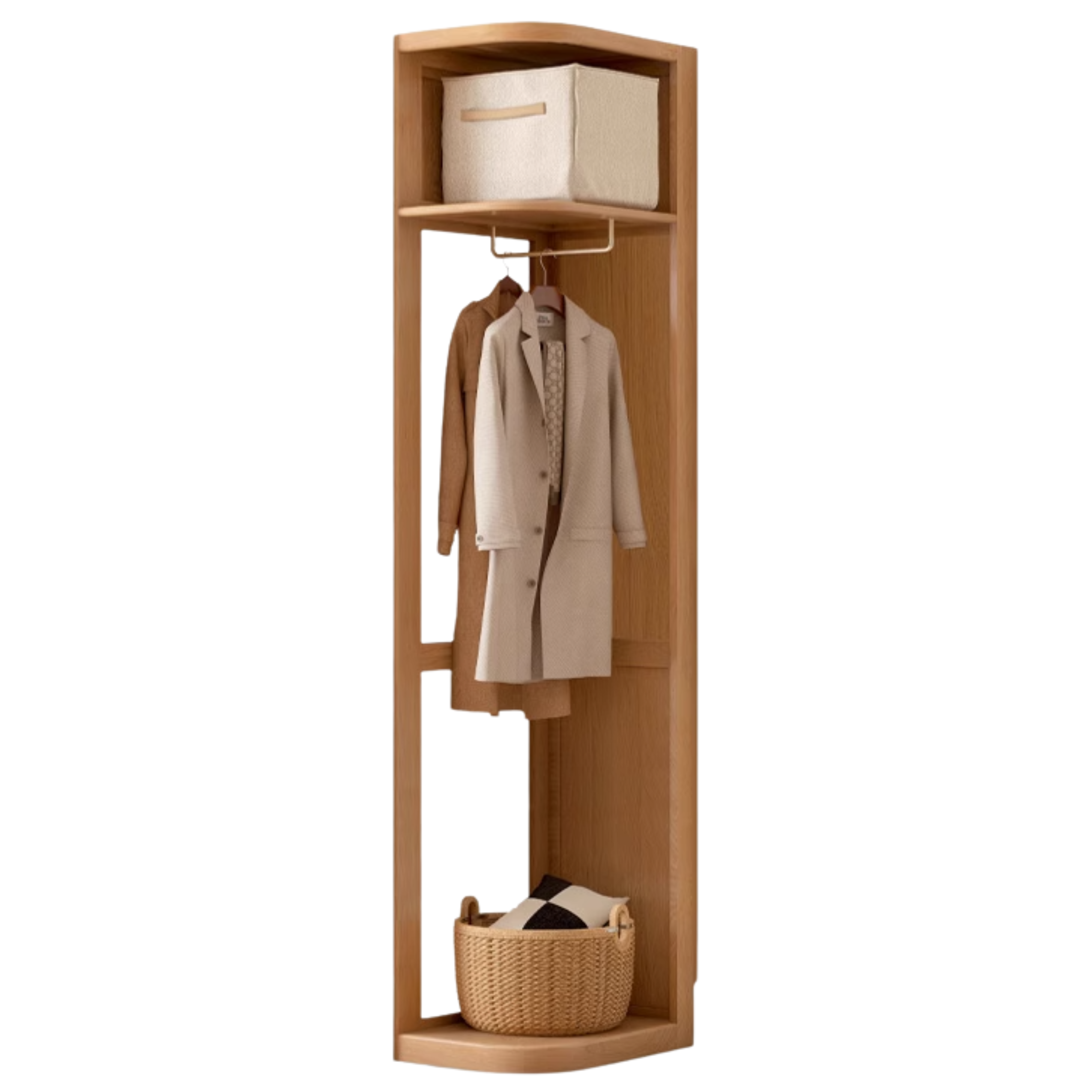 Oak Solid Wood Modern Storage Wardrobe.