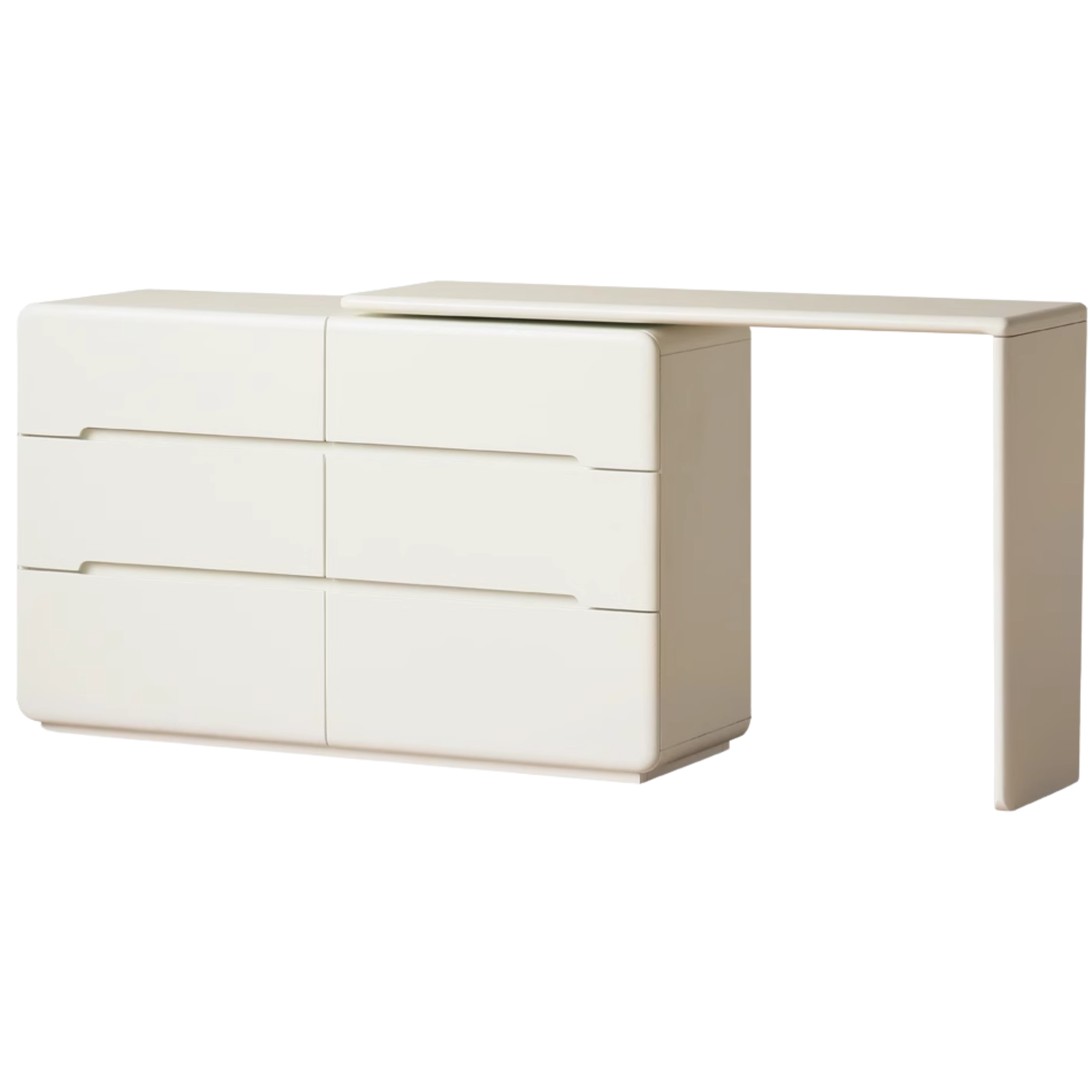 Tulip Tree, Solid Rubberwood Cream Air Makeup Table