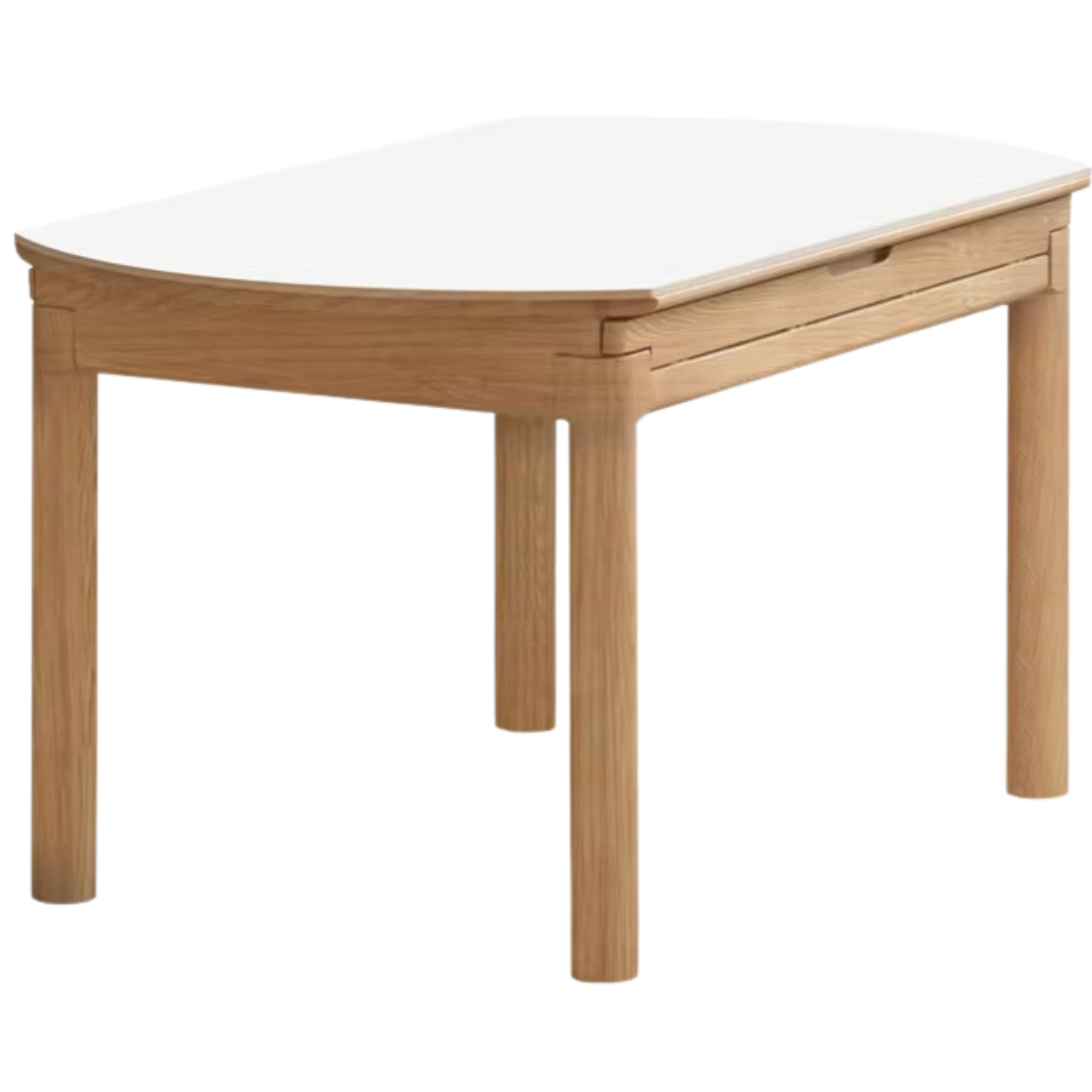 Solid Ruberwood, Oak, Ash Solid Wood Retractable Rock Plate Dining Table