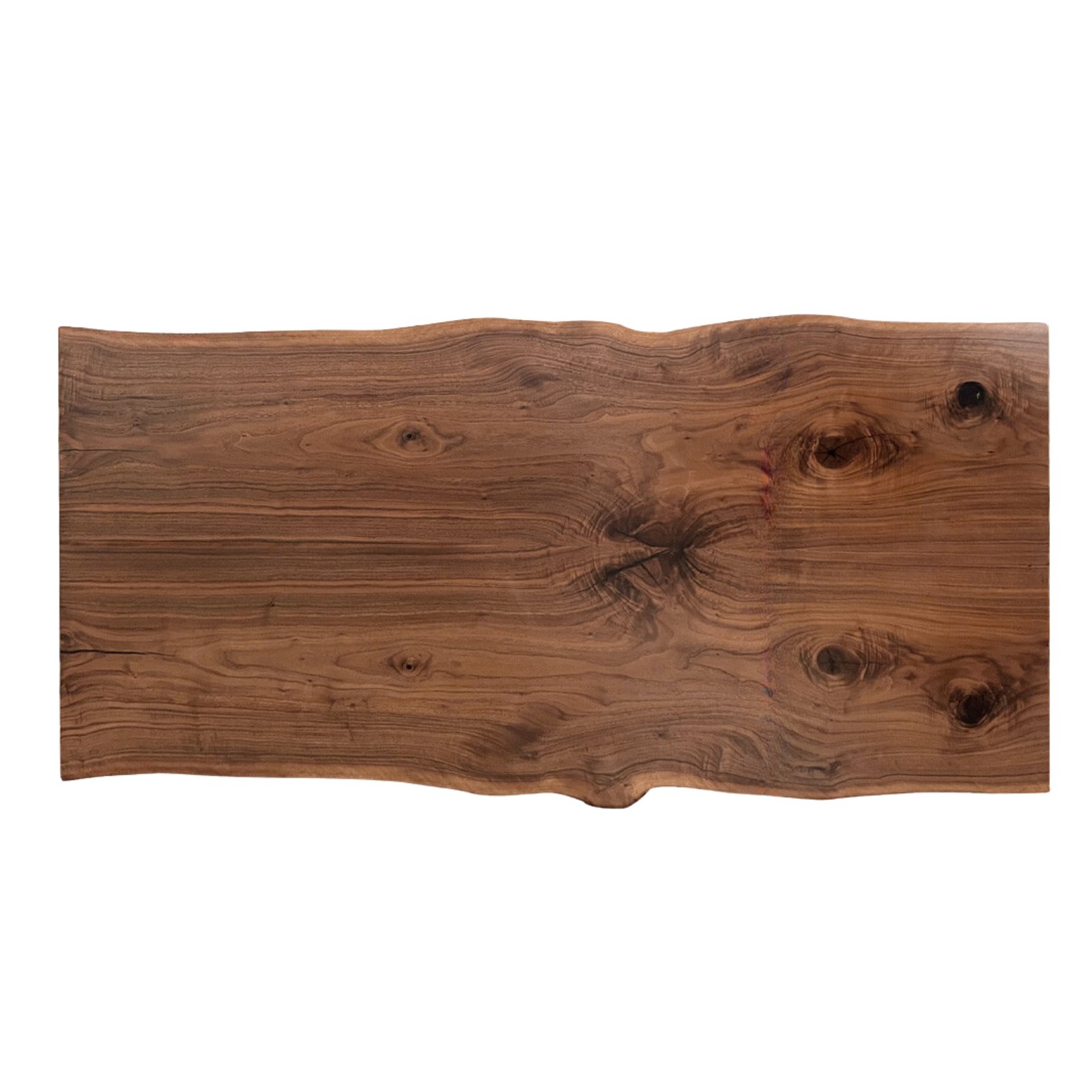 Black walnut solid wood natural edge large board dining table,