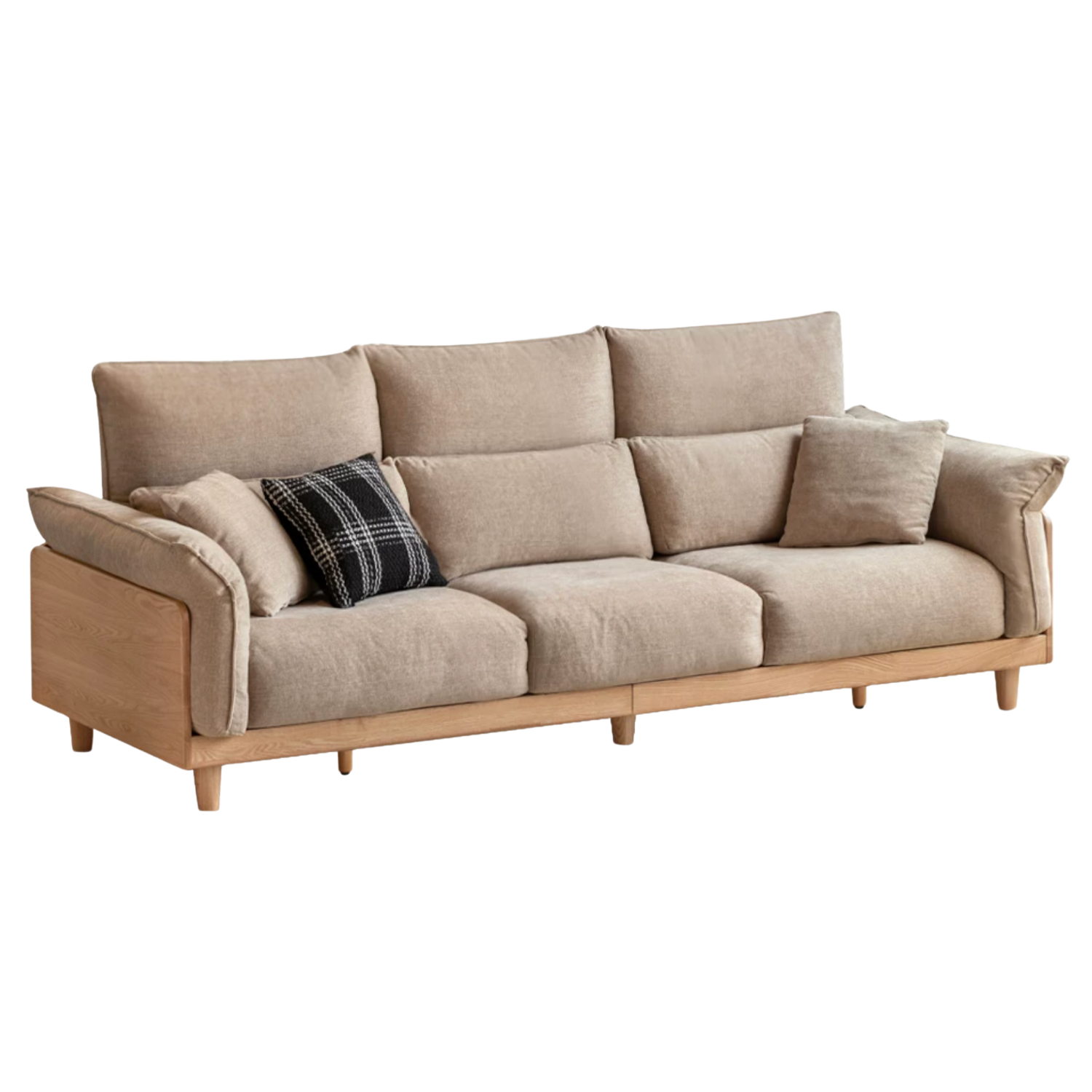 Oak, Ash Solid Wood high-back sofa