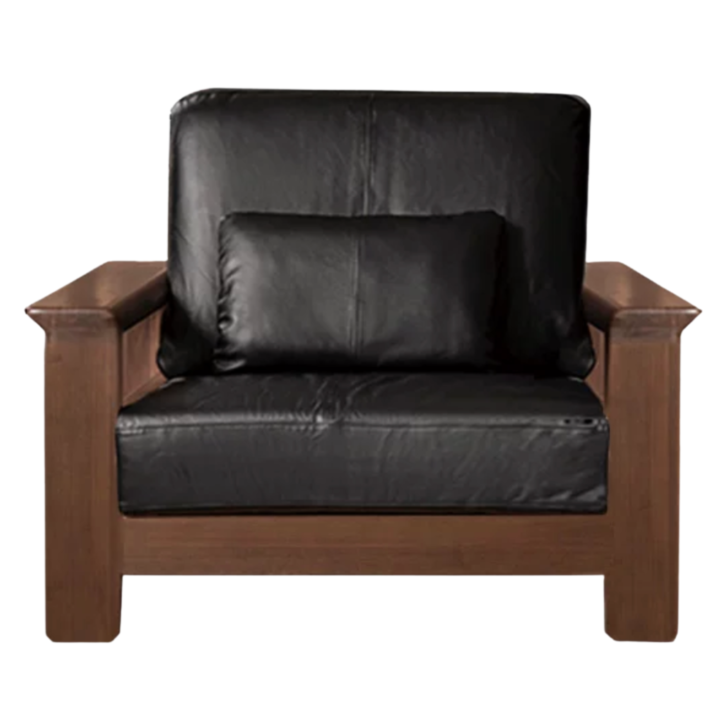 Black Walnut Solid Wood, Ash, Sandalwood, Genuine Leather, fabrics Designer Sofa with Deep, Structured Silhouette