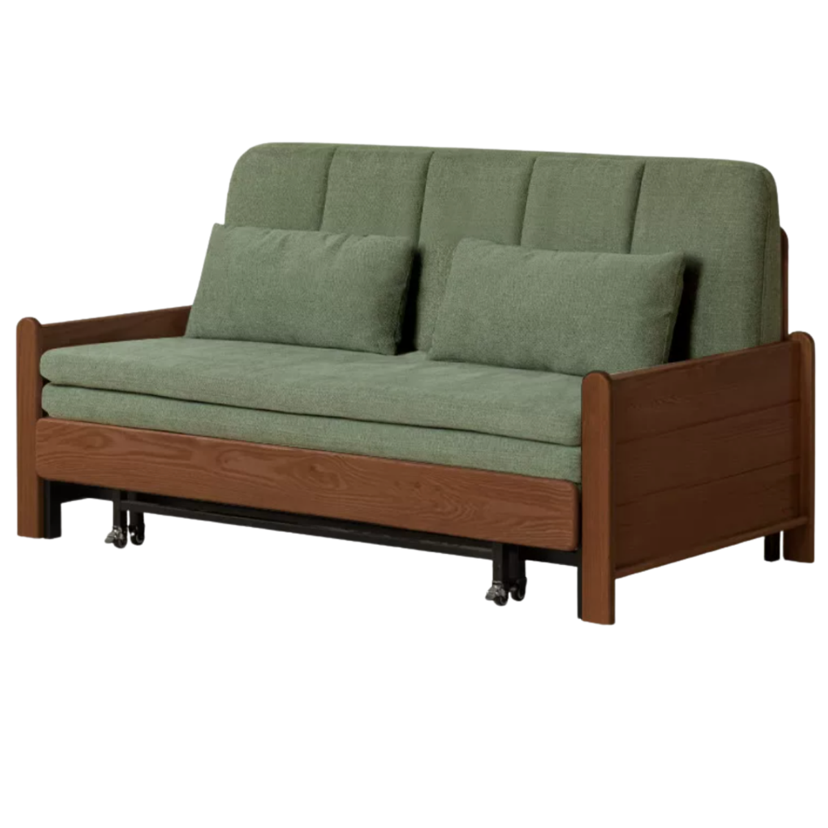 Oak, Ash Solid Wood Sleeper Sofa with Solid Wood Frame and Reclining Backrest