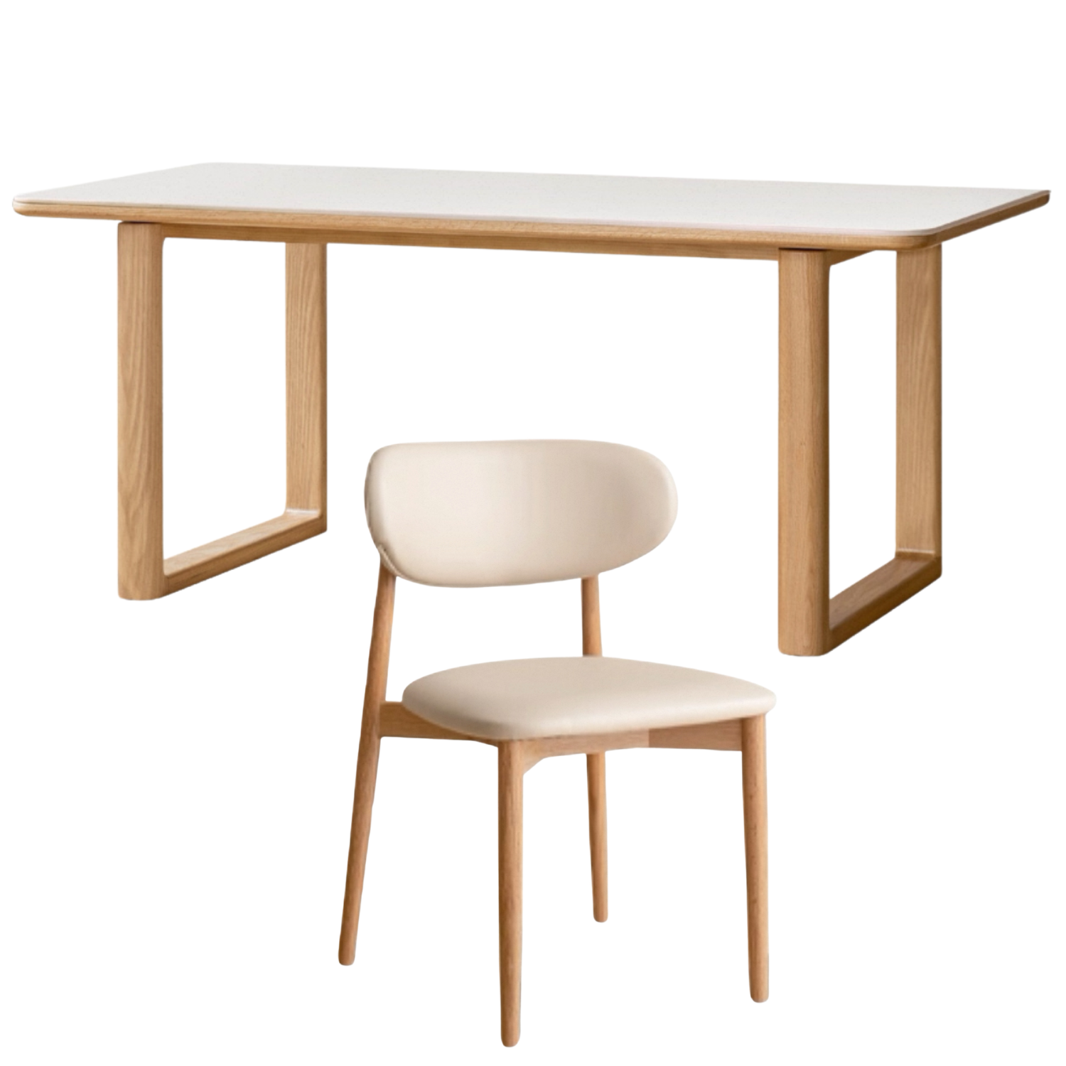 Ash, Oak Solid Wood Rock Board Dining Table