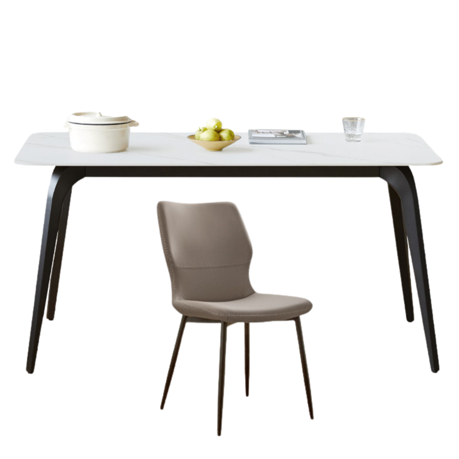 Solid wood slate dining table iron Italian style ,