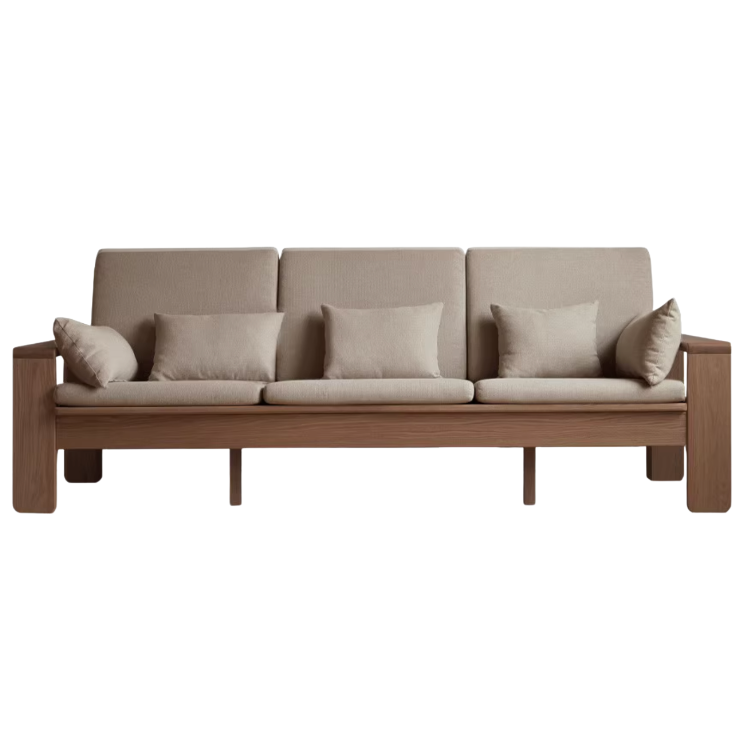 Oak, Ash Solid Wood Modern Nordic Fabric Sofa.