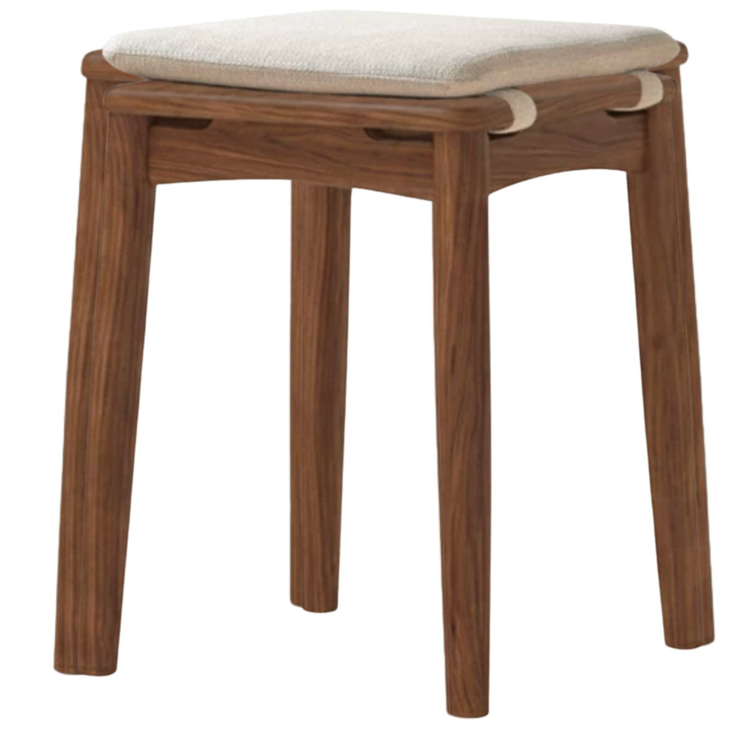 4 pcs - Black Walnut, Oak Solid Wood Square Stool