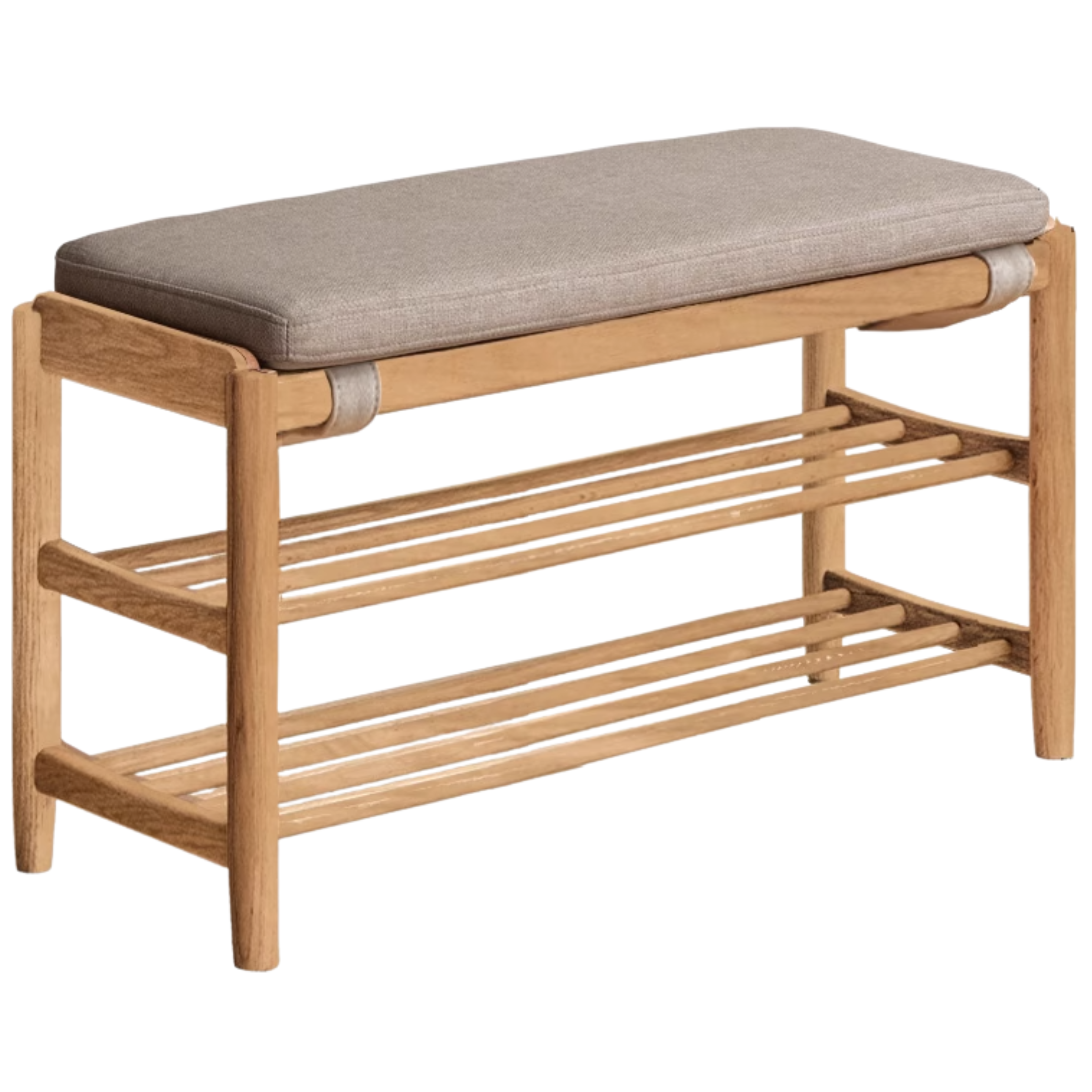 Oak solid wood, Solid Rubberwood Modern Shoe Changing Stool