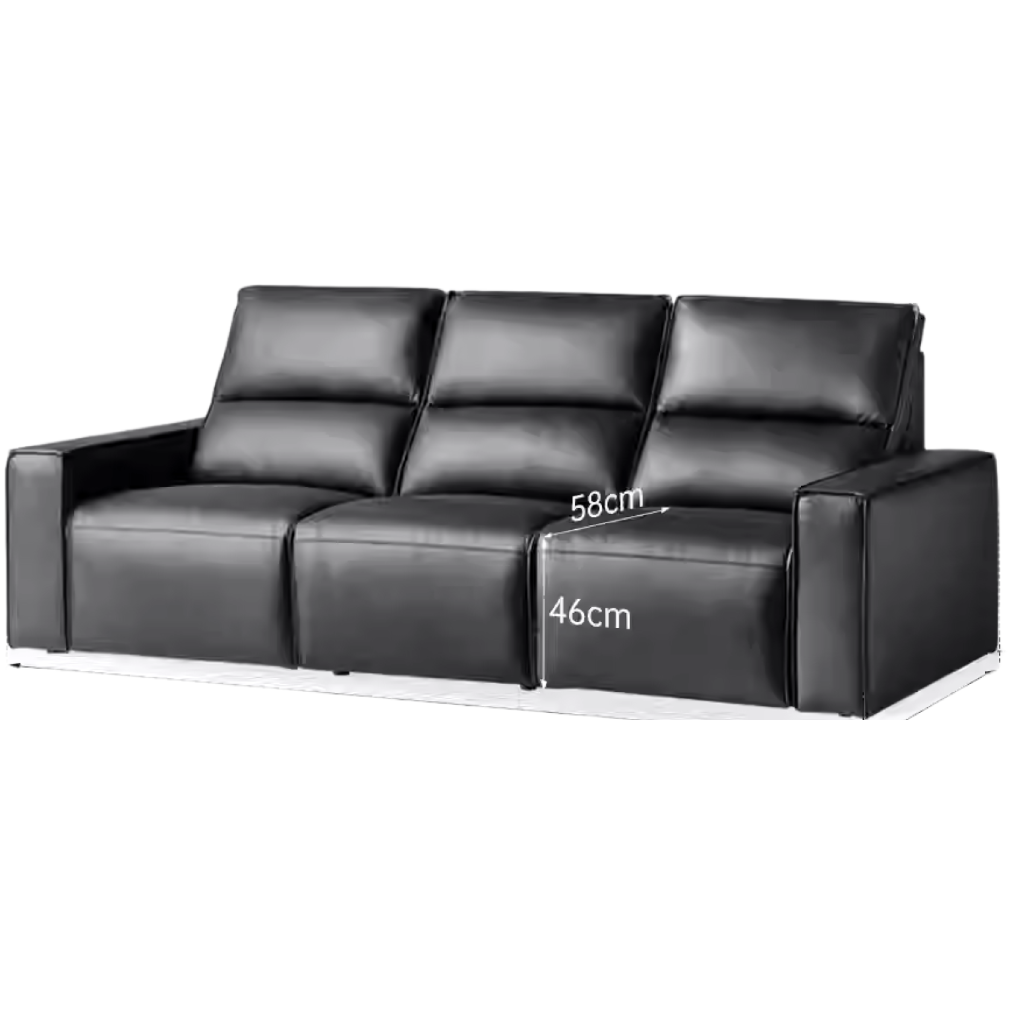 Cowhide Straight Leather Electric Sofa- 4 color