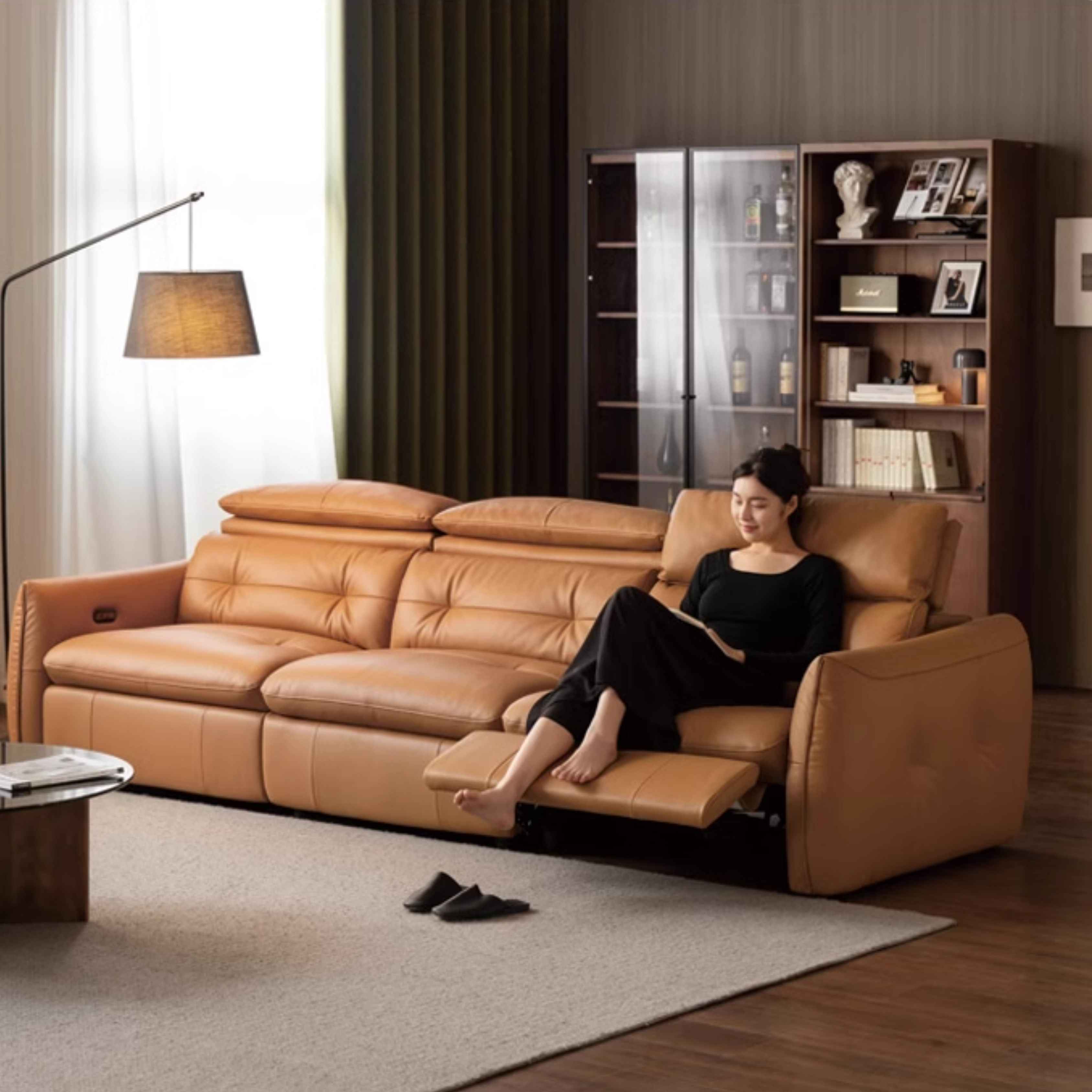 Leather Electric Luxury High Backrest Sofa
