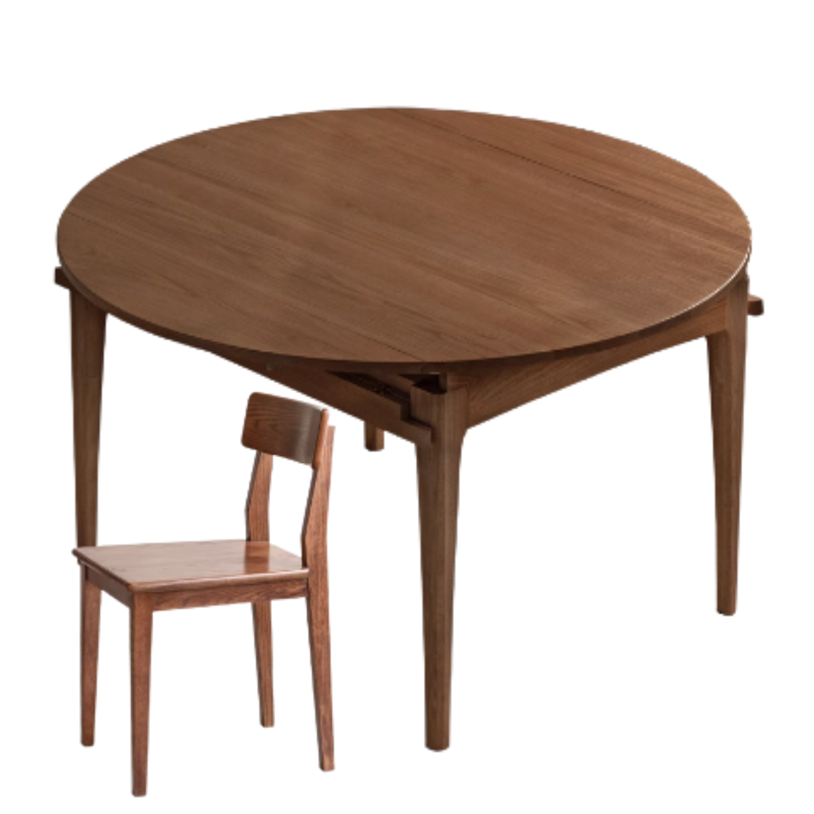 Black walnut, Oak  solid wood modern folding round dining table