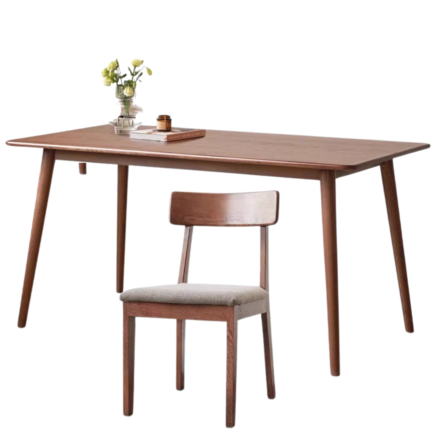 Black Walnut, Oak solid wood Walnut color dining table,