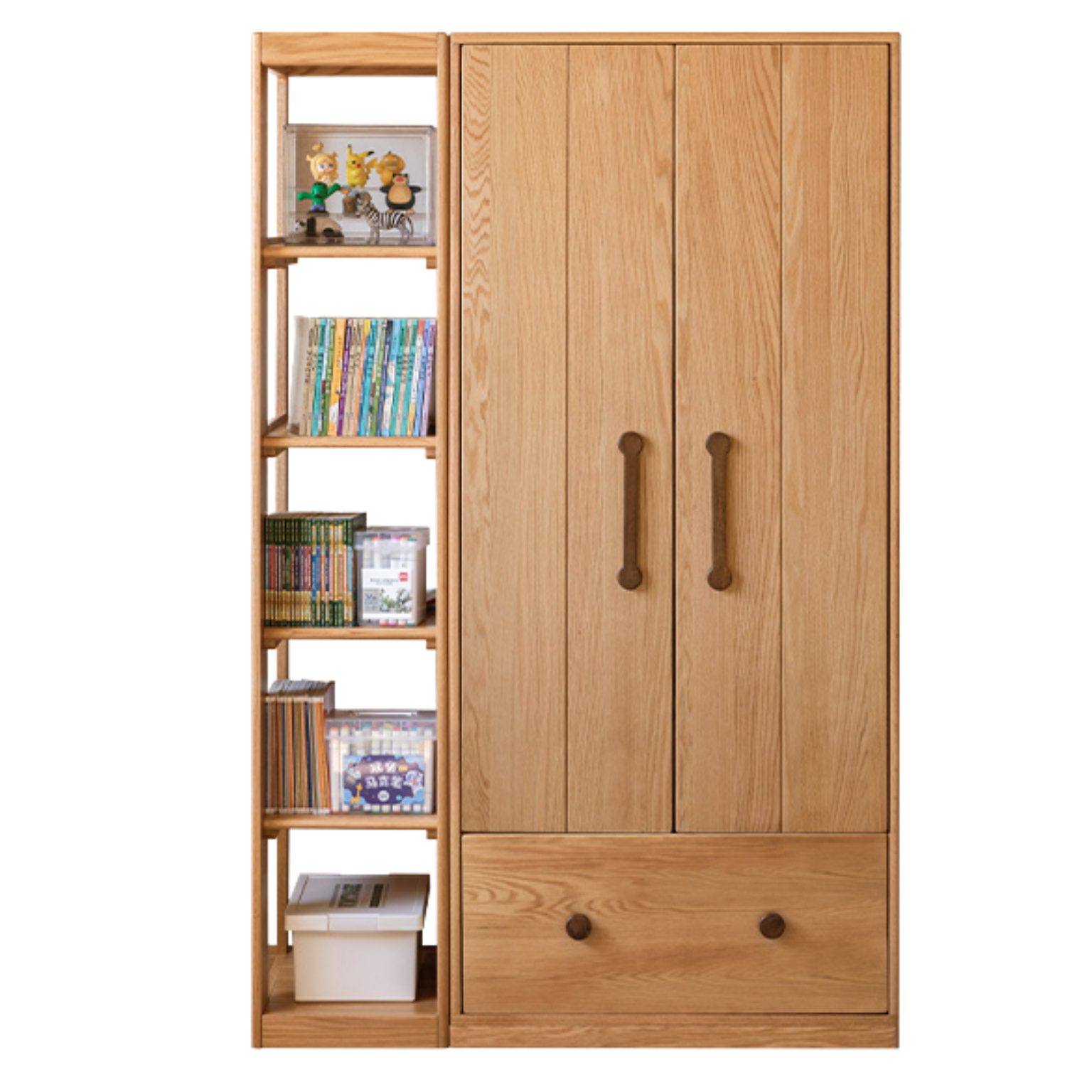 Oak solid wood Multi-functional kids wardrobe: