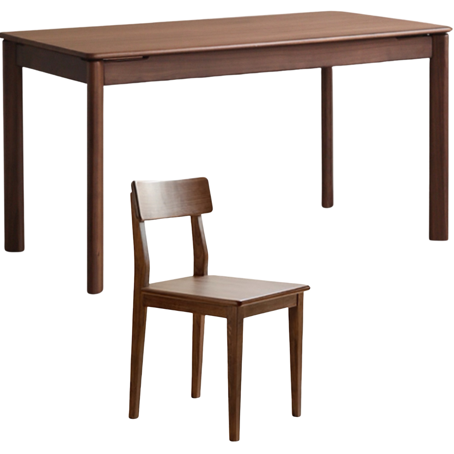 Black Walnut, Sandalwood, Ash Solid, Golden Pear Wood Modern Rectangular Table