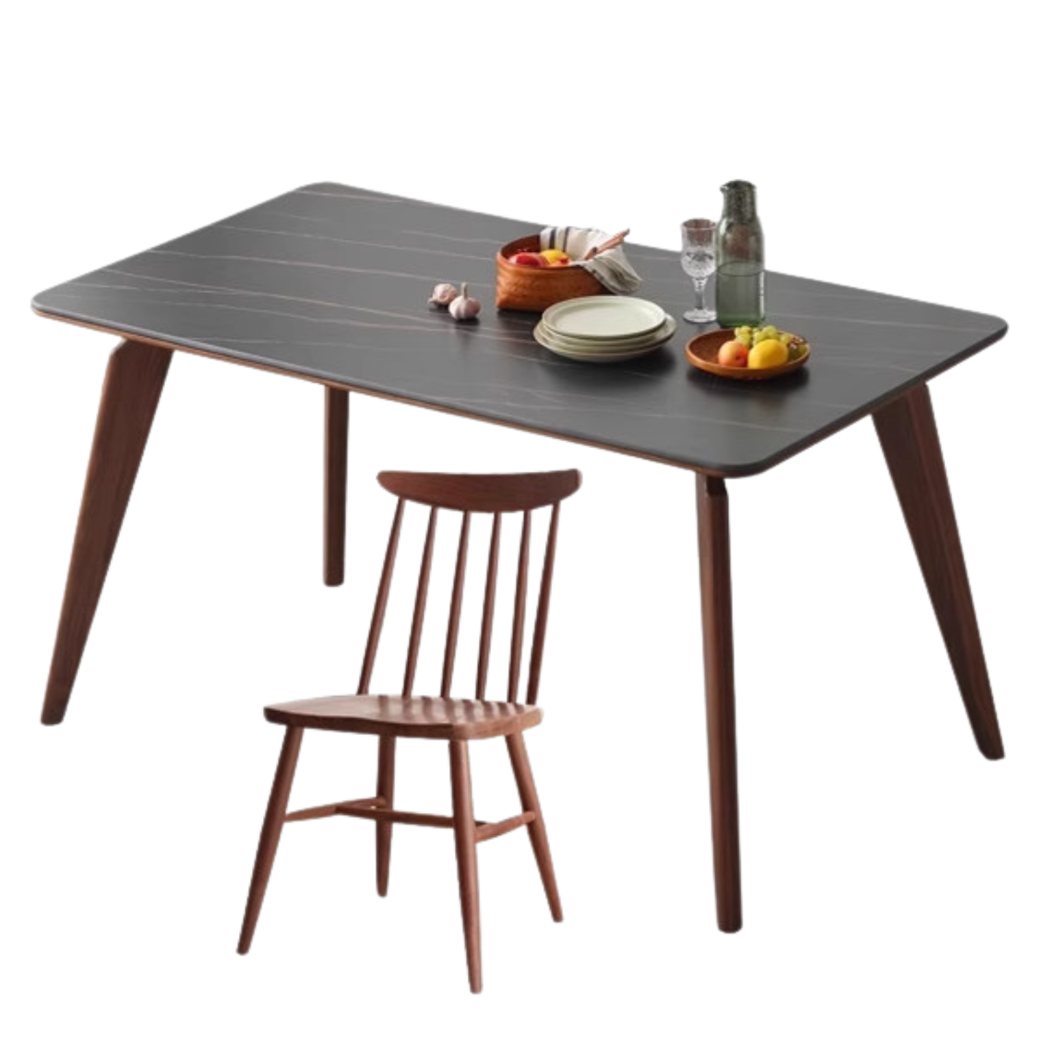 Black Walnut Solid wood Slate North American dining table,