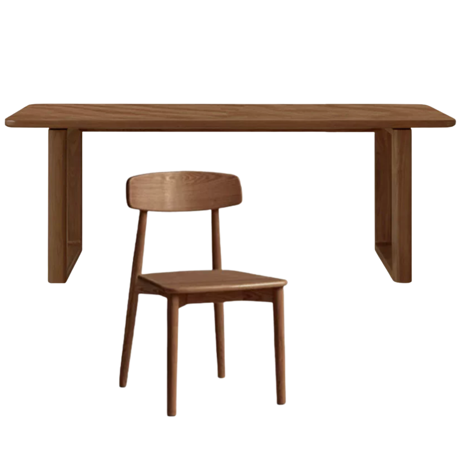 Oak, Ash, Sandalwood, Black Walnut Solid Wood Full Large Plate Dining Table