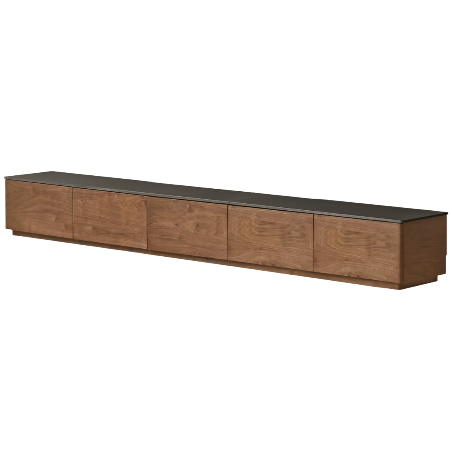Black Walnut, Sandalwood Solid Wood Extra Long Modular TV Console