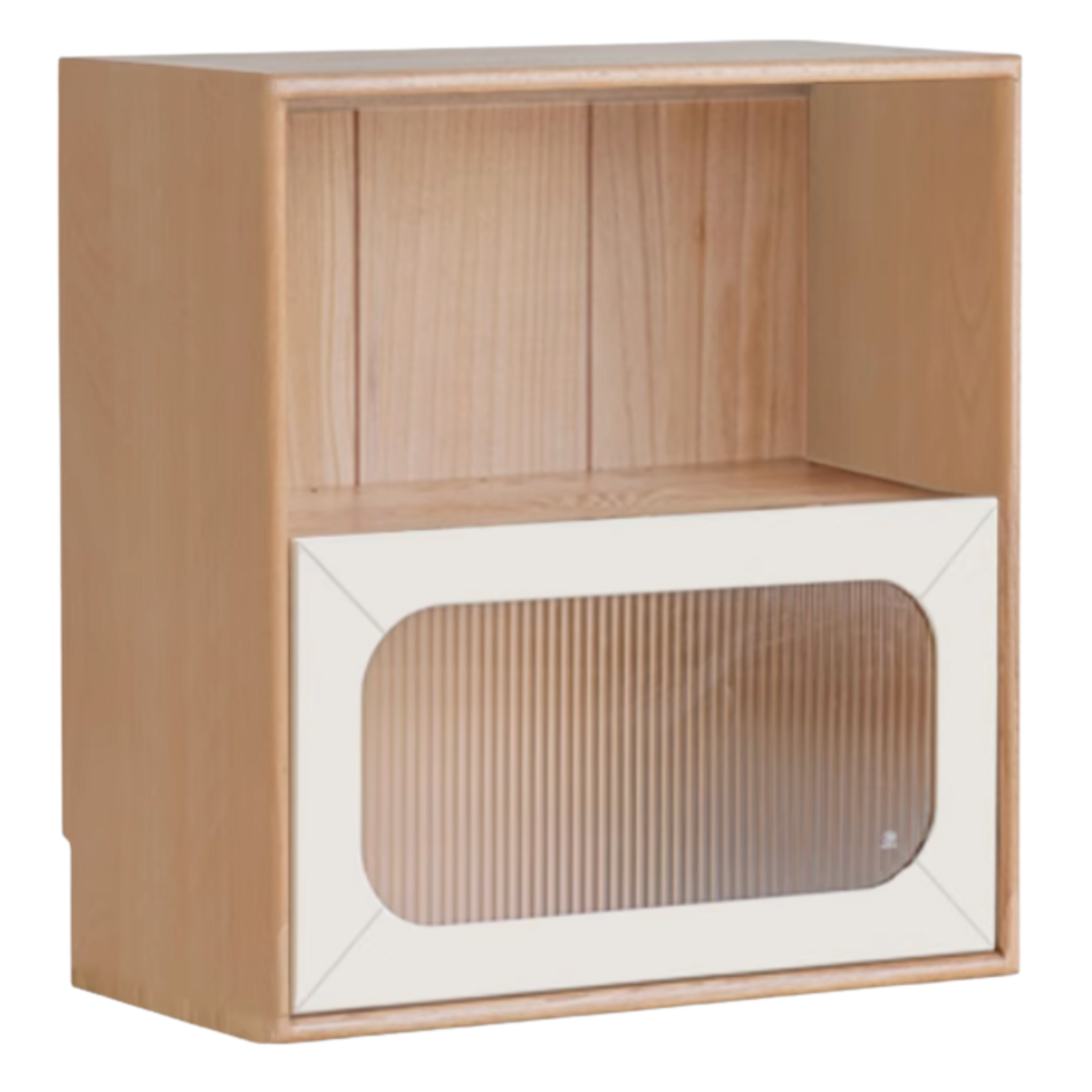 Oak, Beech Solid Wood Cream Style Module Combination Bookcase