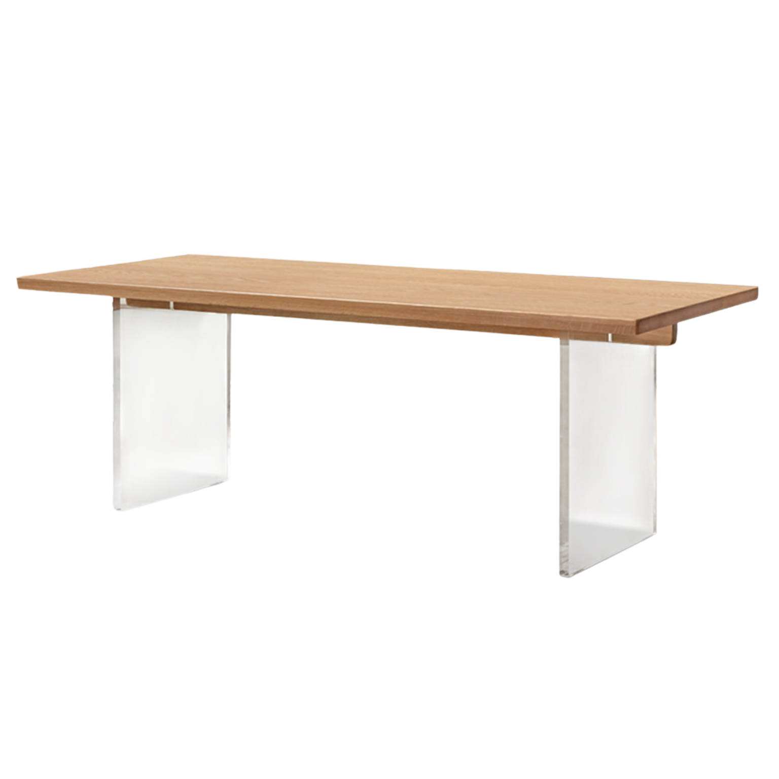 Oak solid wood dining table acrylic floating large size,