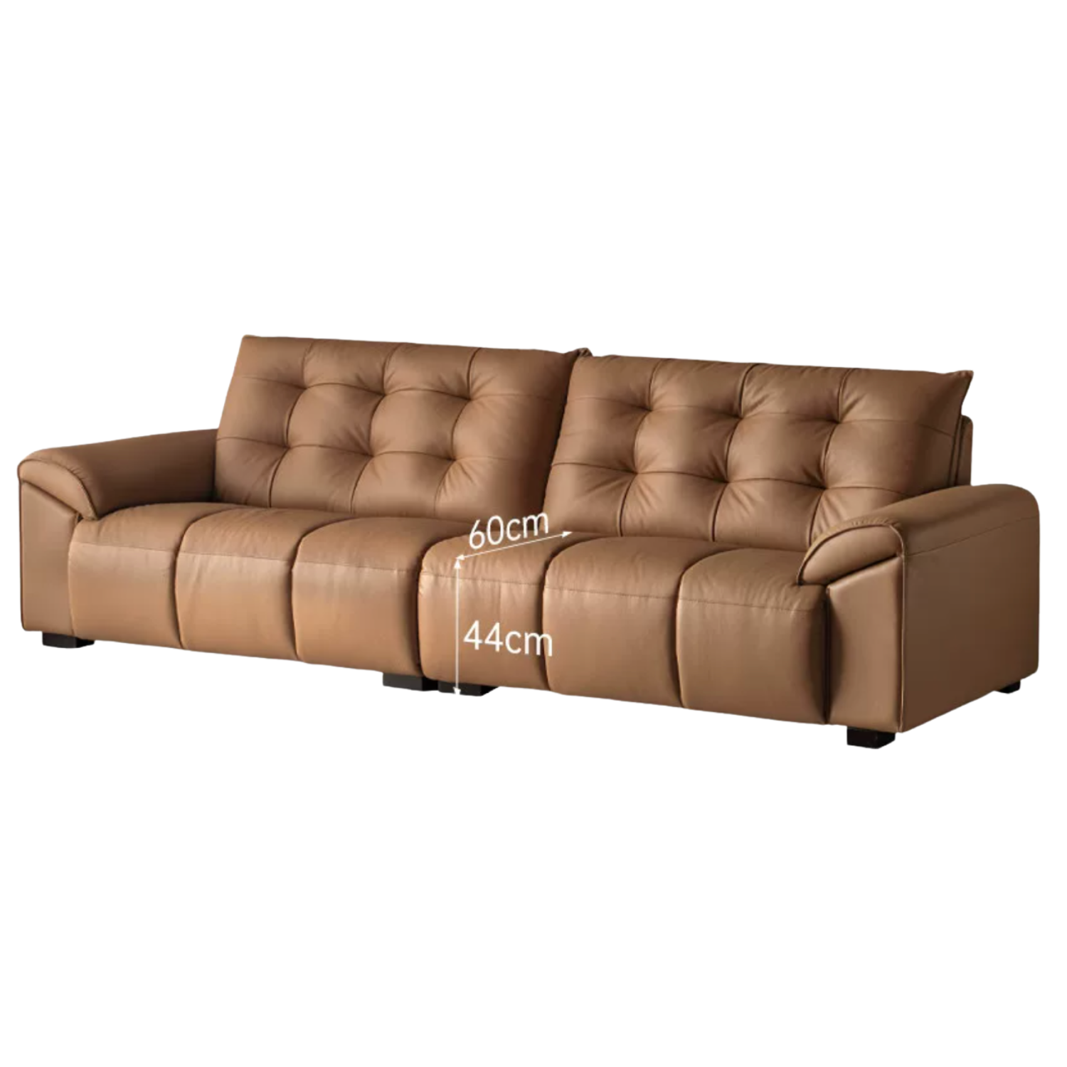 Genuine Leather  Oversized Tufted  Deep-Cushion  Sofa
