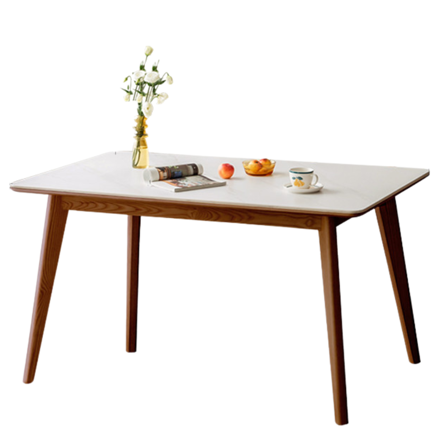 Oak solid wood modern rock plate dining table,