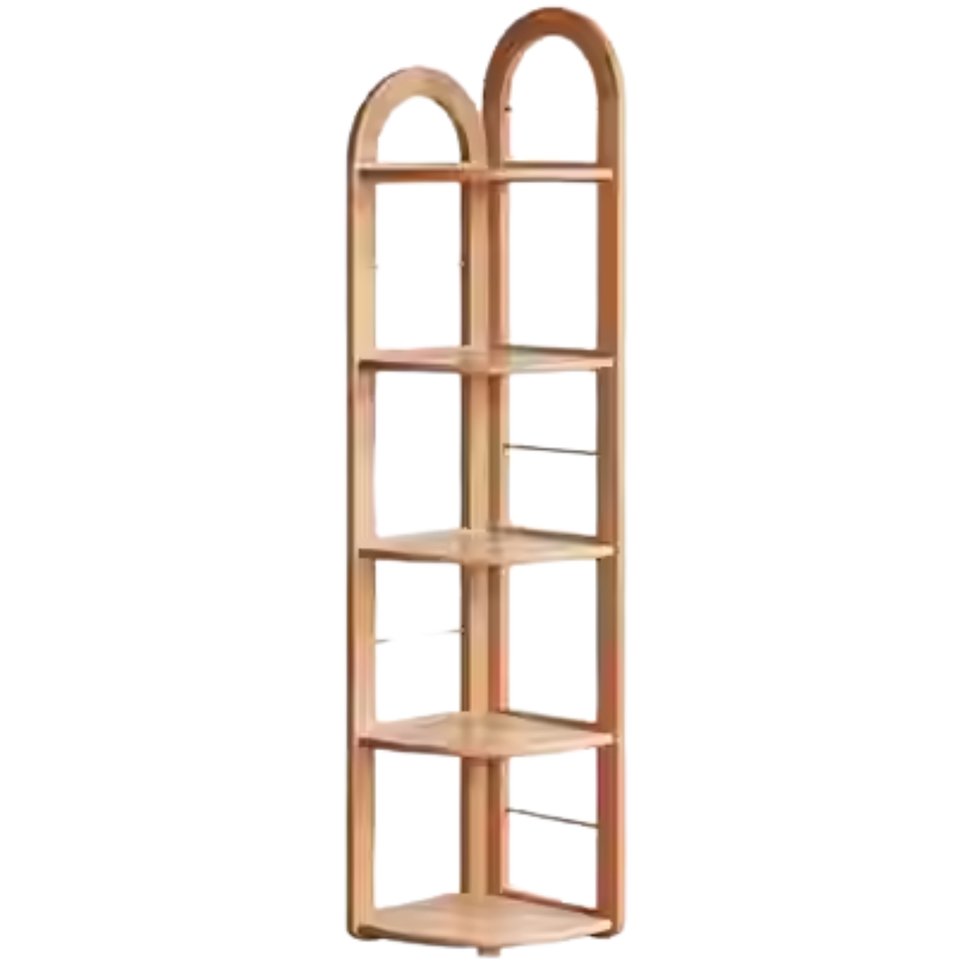 European Beech Solid Wood Corner Bookshelf