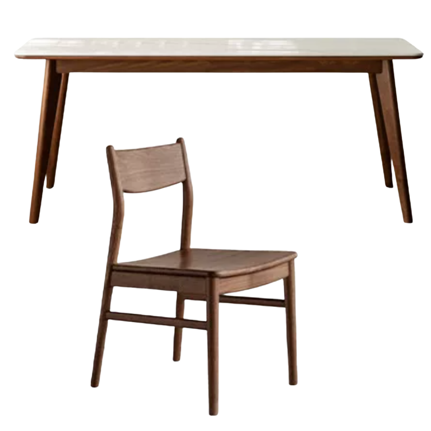 Ash, Black Walnut, Sandalwood Solid Wood Rock Plate Dining Table