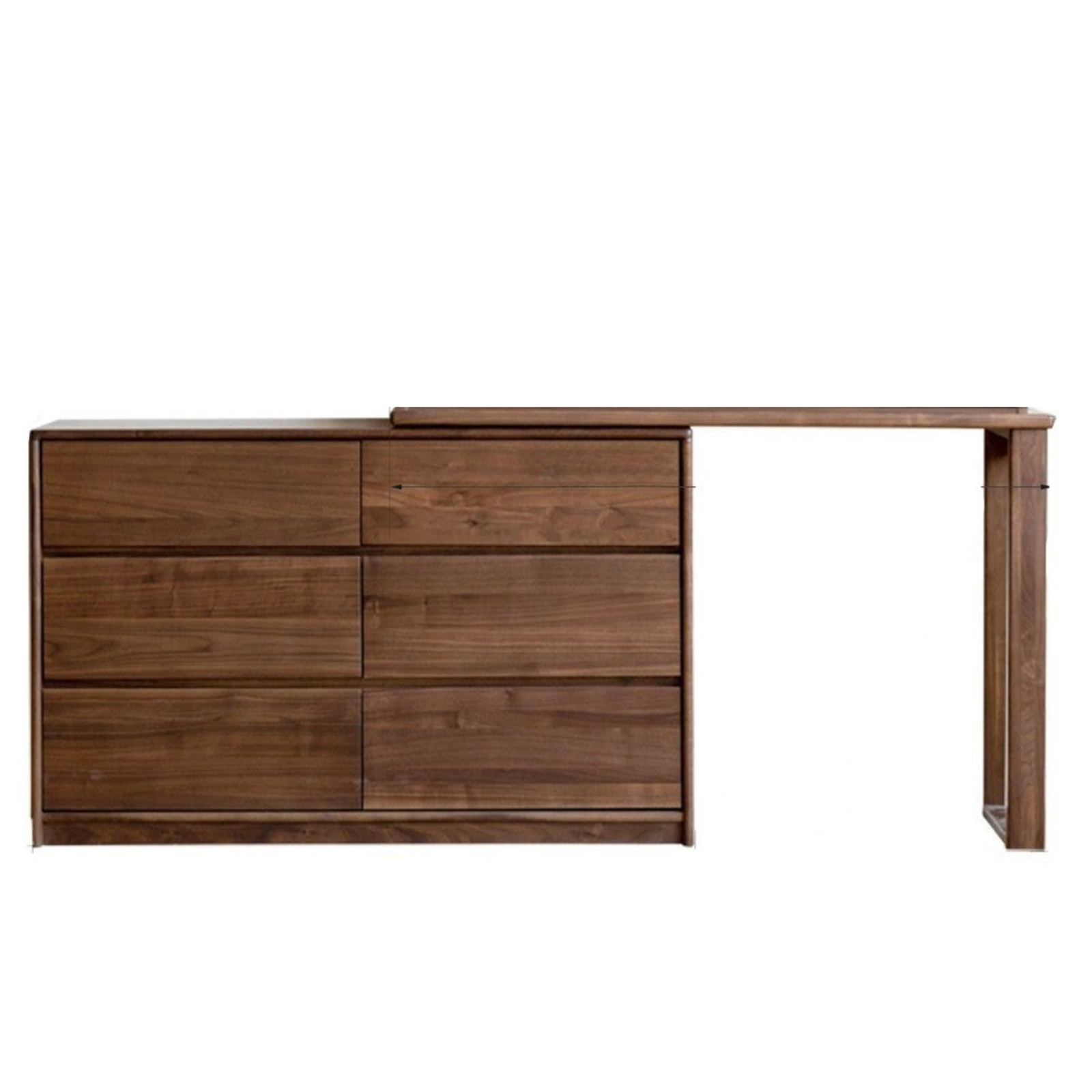 Black walnut solid wood retractable dressing table