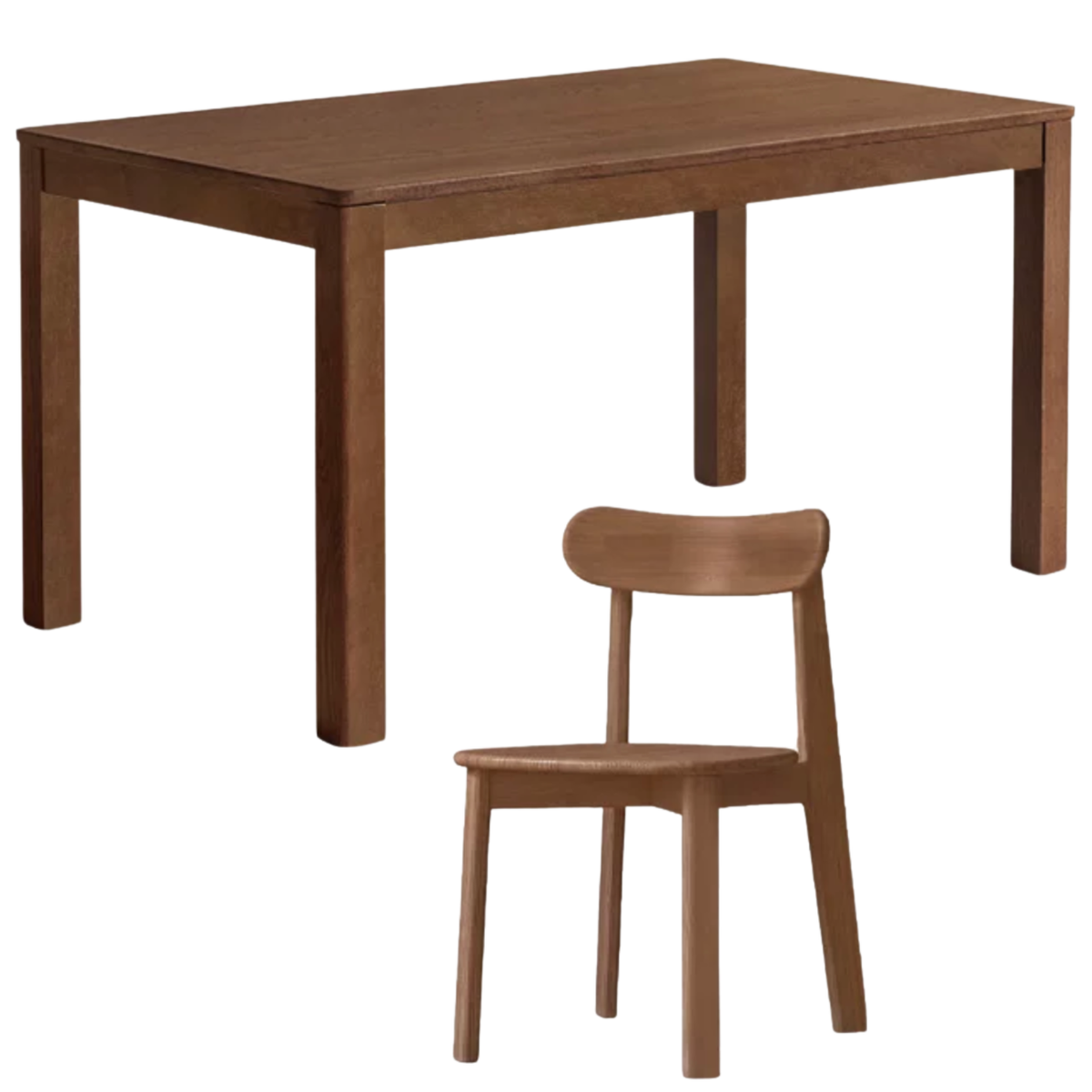 Oak Solid Wood, Solid Rubberwood Nordic Dining Table