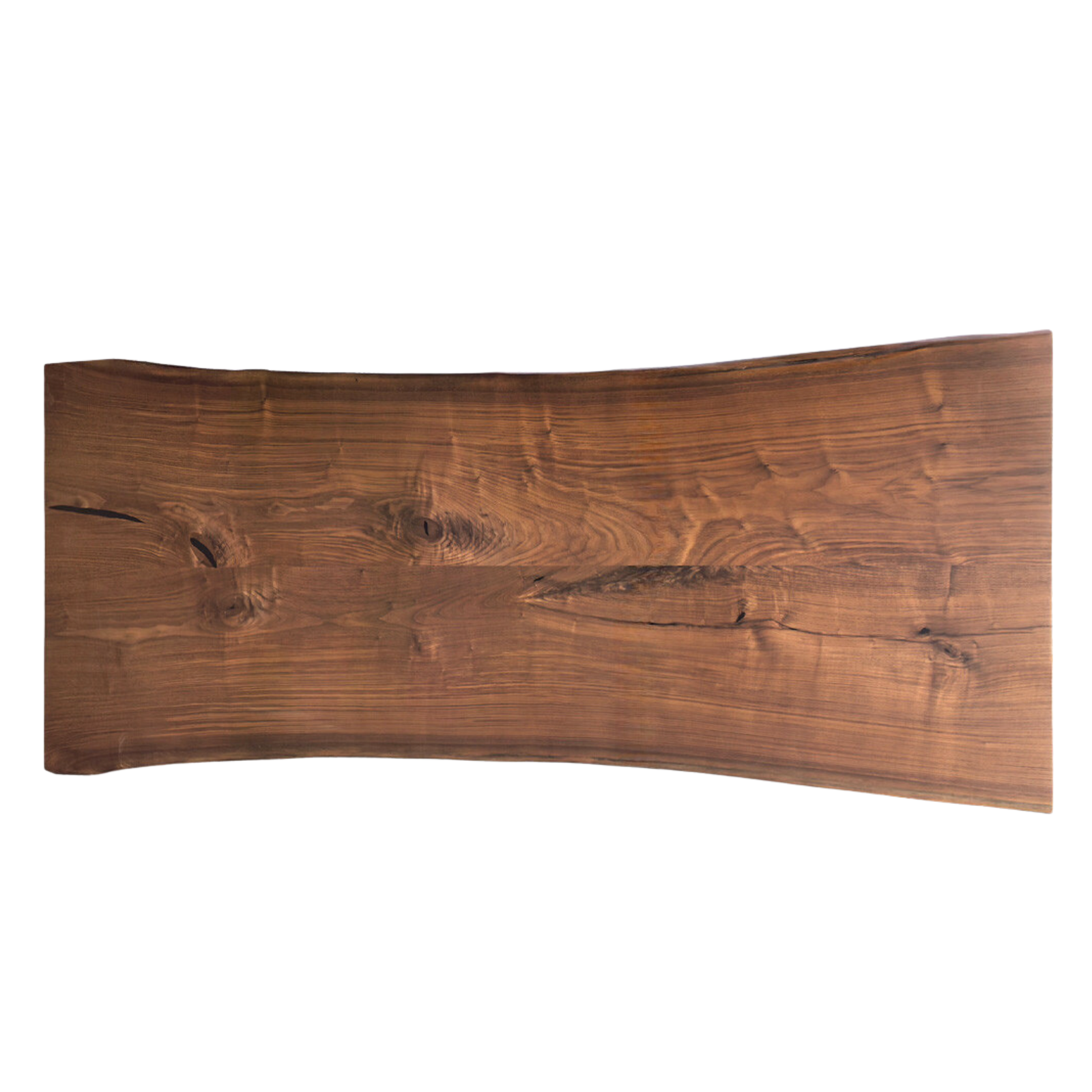 Black walnut solid wood natural edge large board dining table,