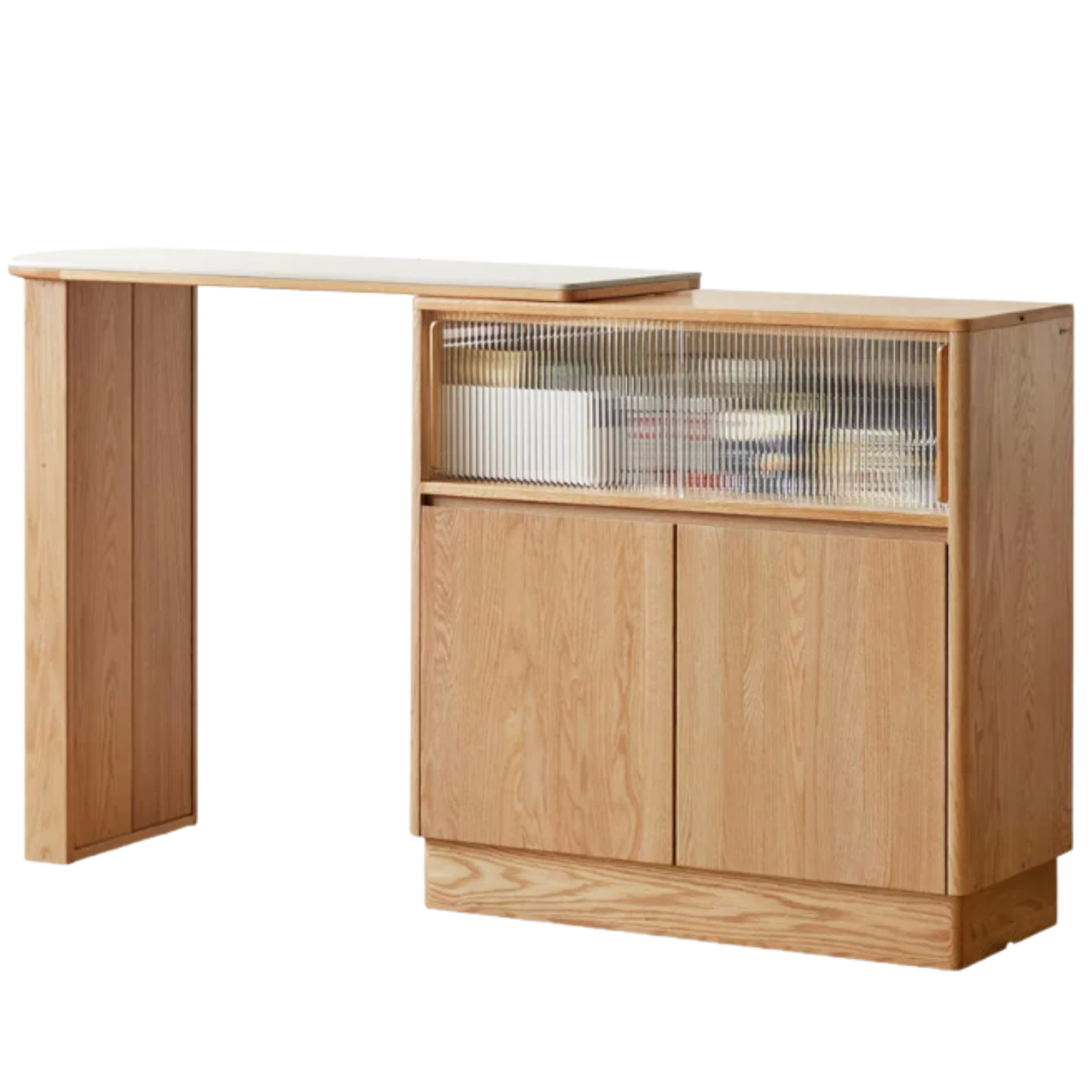 Oak Solid Wood Retractable Rock Plate Bar Table