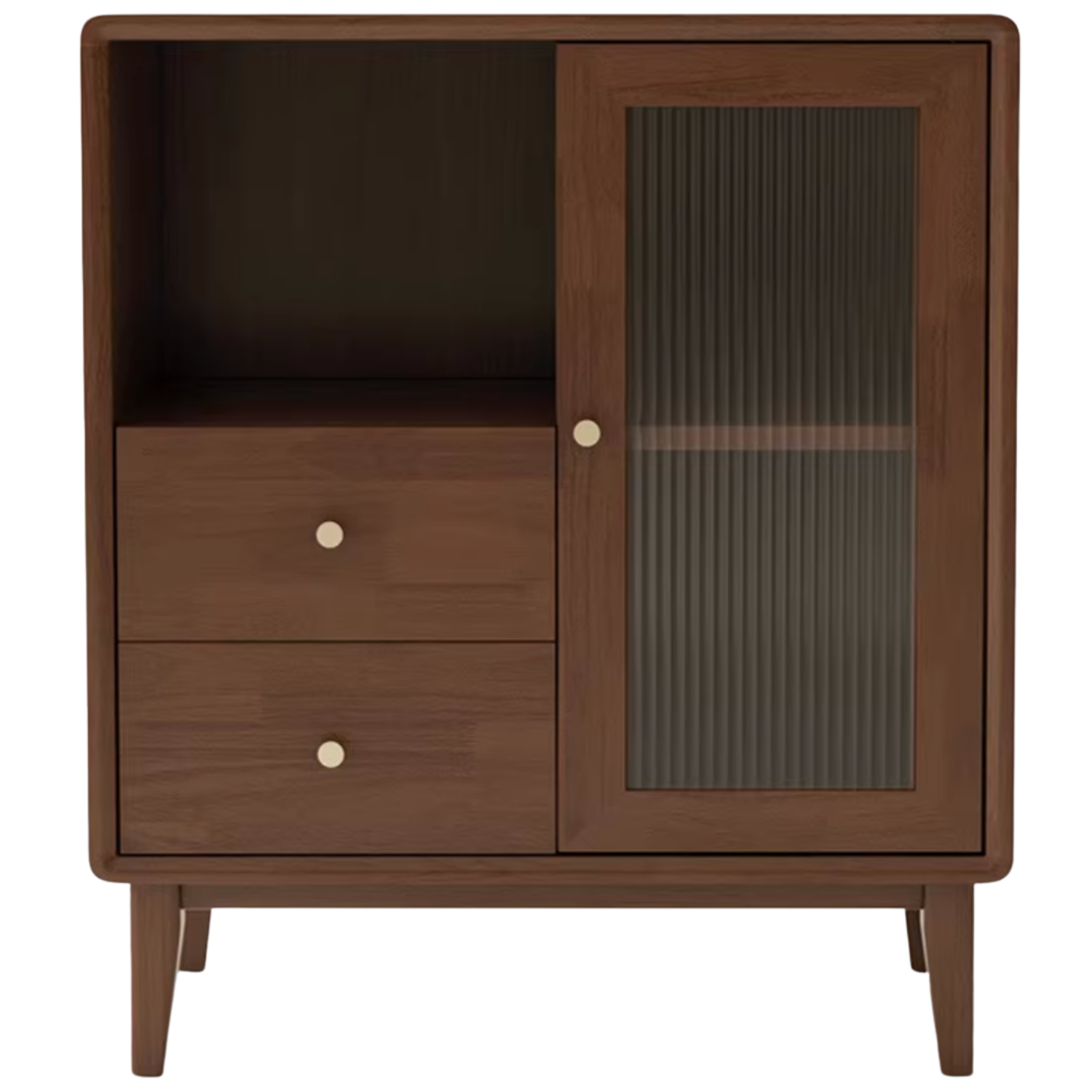 Rubberwood, Oak Solid Wood Nordic Side Cabinet