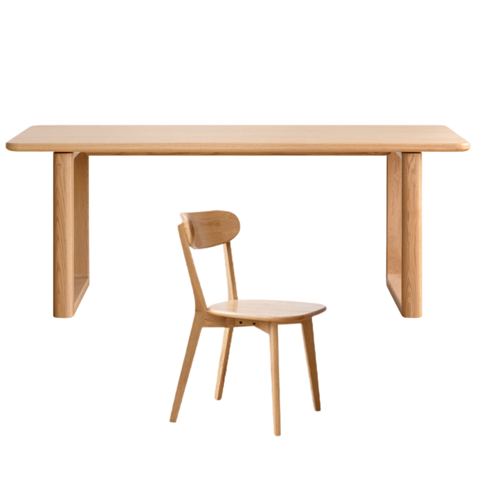 Oak solid wood large plate dining  table-