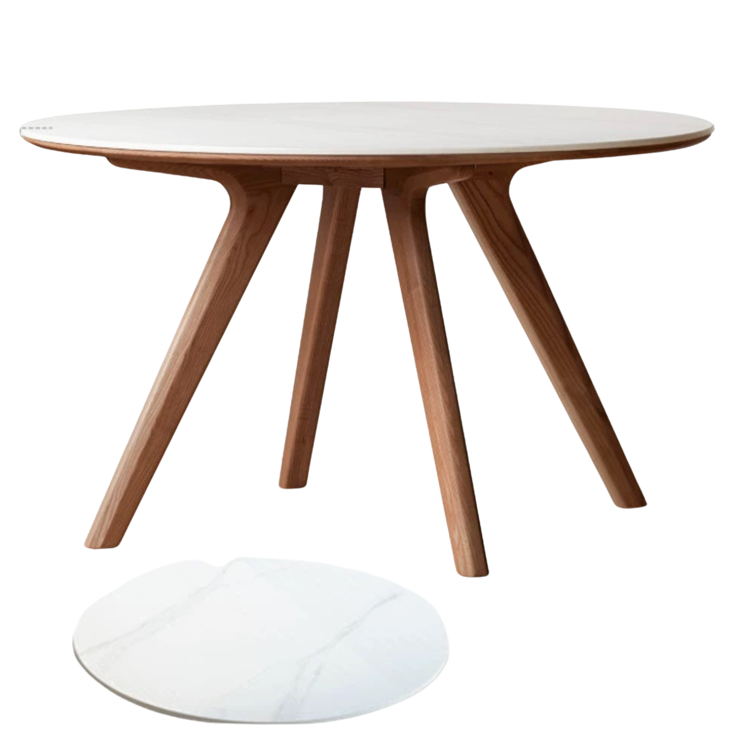 Ash Solid Wood Modern Rock Round Table.